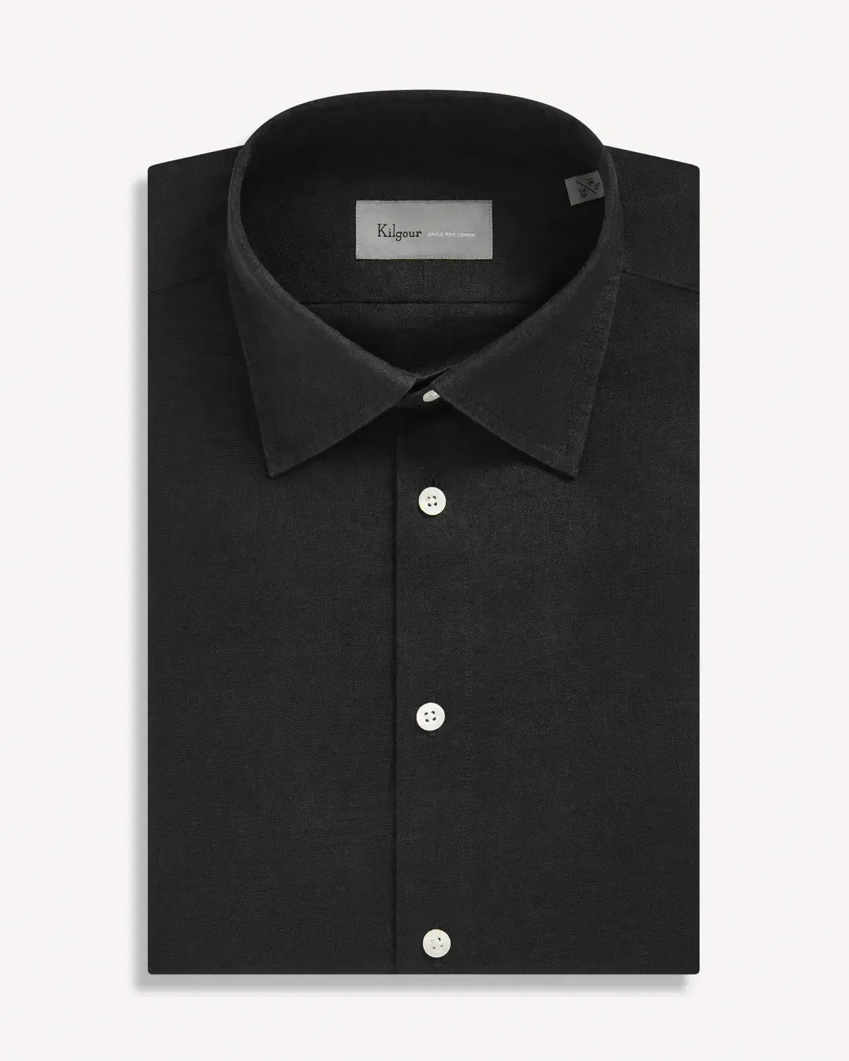 Kilgour Classic Linen Shirt - Black-MALFORD OF LONDON SAVILE ROW MENSWEAR OUTLET