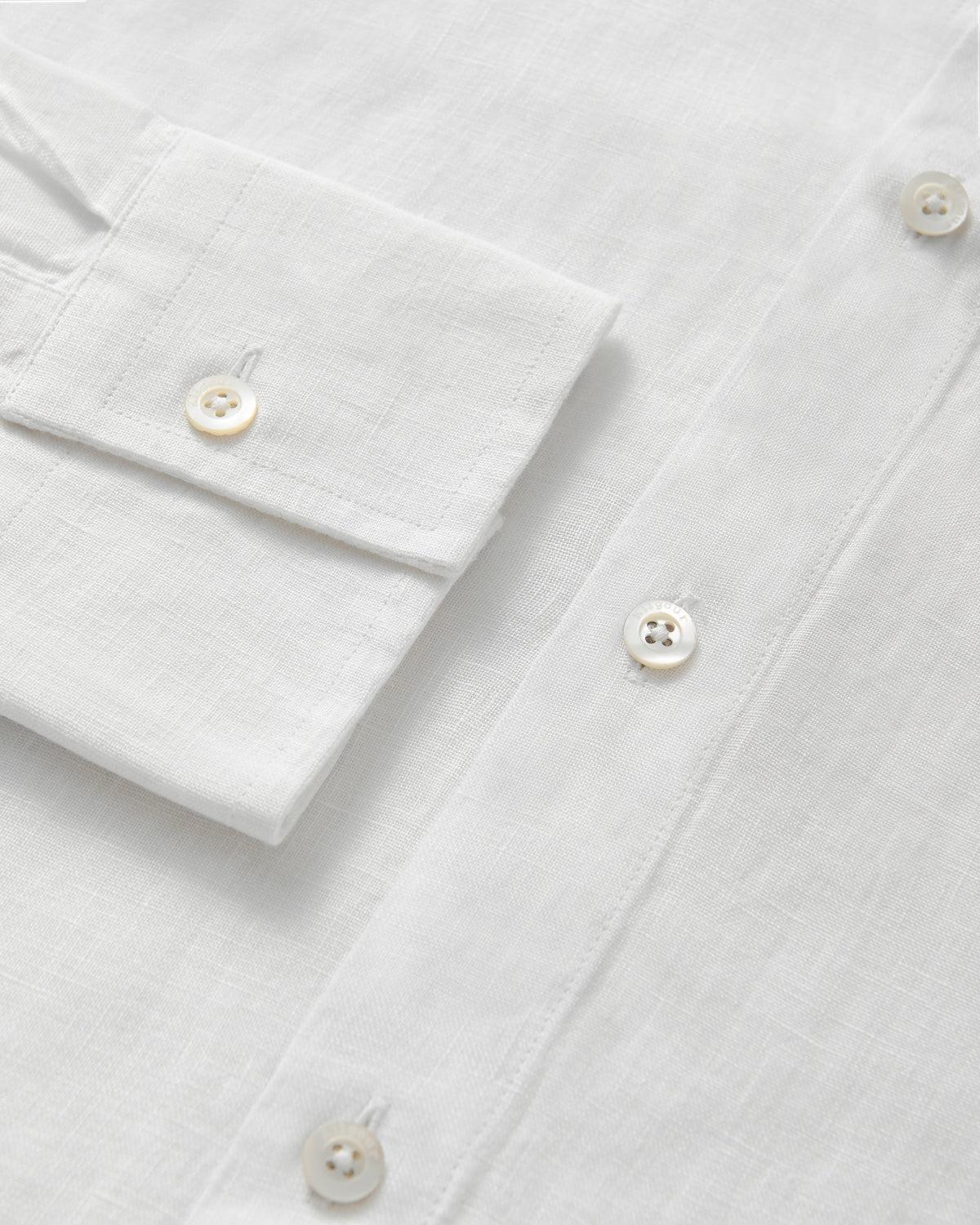 Kilgour Classic White Linen Shirt-MALFORD OF LONDON SAVILE ROW MENSWEAR OUTLET