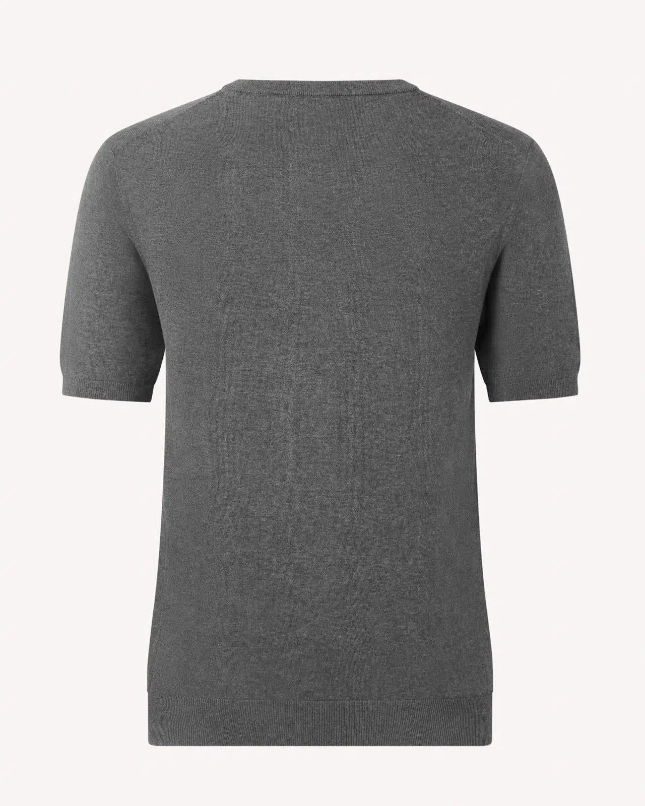 Kilgour Cotton/Cashmere Mix Crew Neck T-Shirt Ashes-MALFORD OF LONDON SAVILE ROW MENSWEAR OUTLET