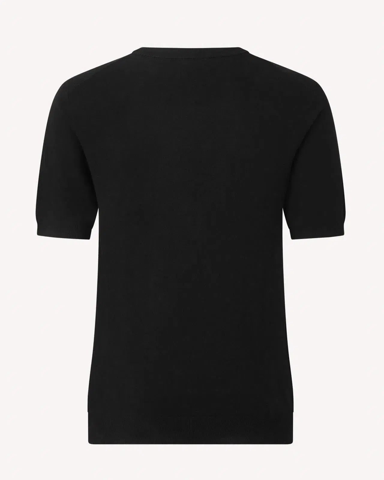 Kilgour Cotton/Cashmere Mix Crew Neck T-Shirt Black-MALFORD OF LONDON SAVILE ROW MENSWEAR OUTLET