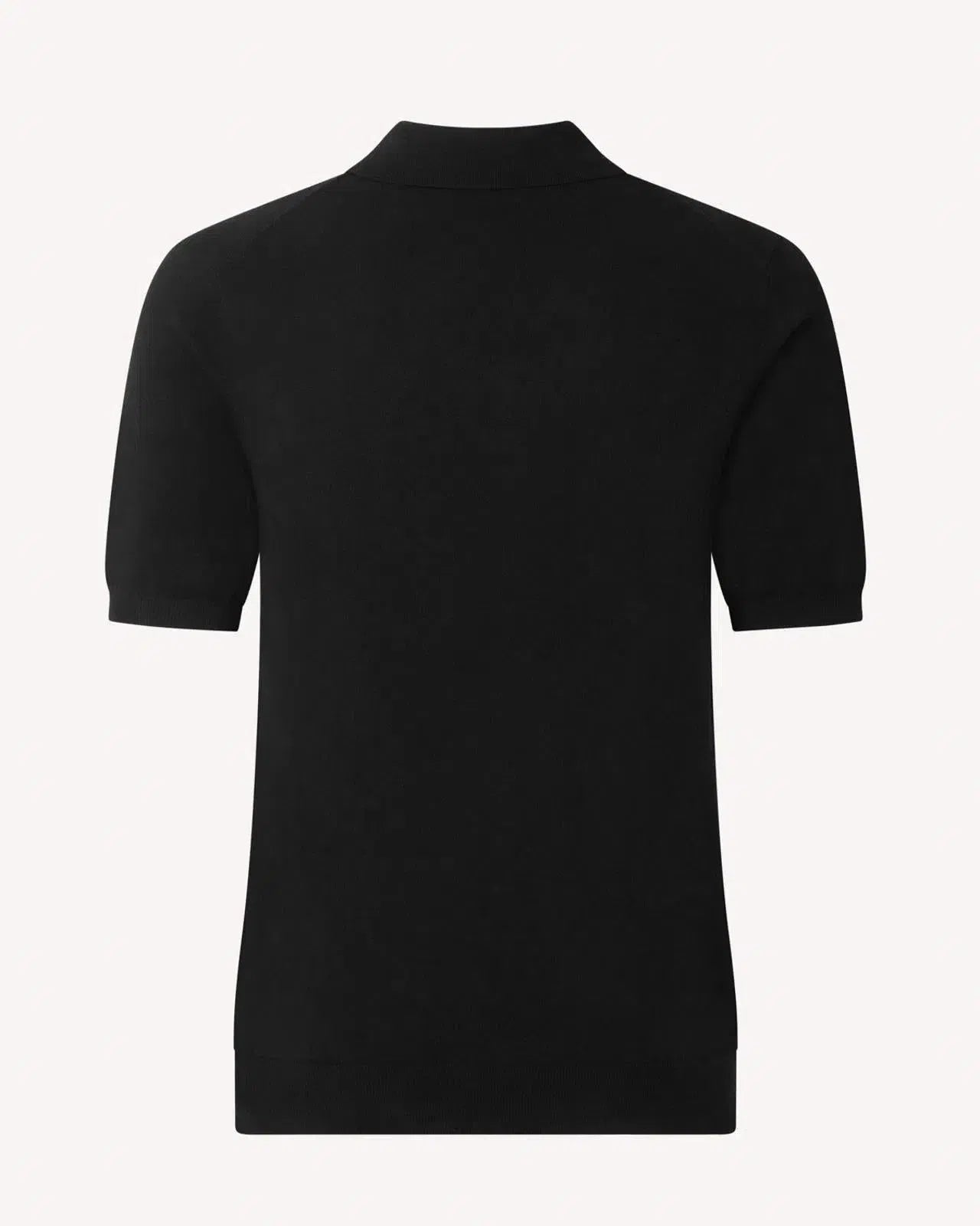 Kilgour Cotton/Cashmere Mix Short Sleeve Polo Shirt Black-MALFORD OF LONDON SAVILE ROW MENSWEAR OUTLET