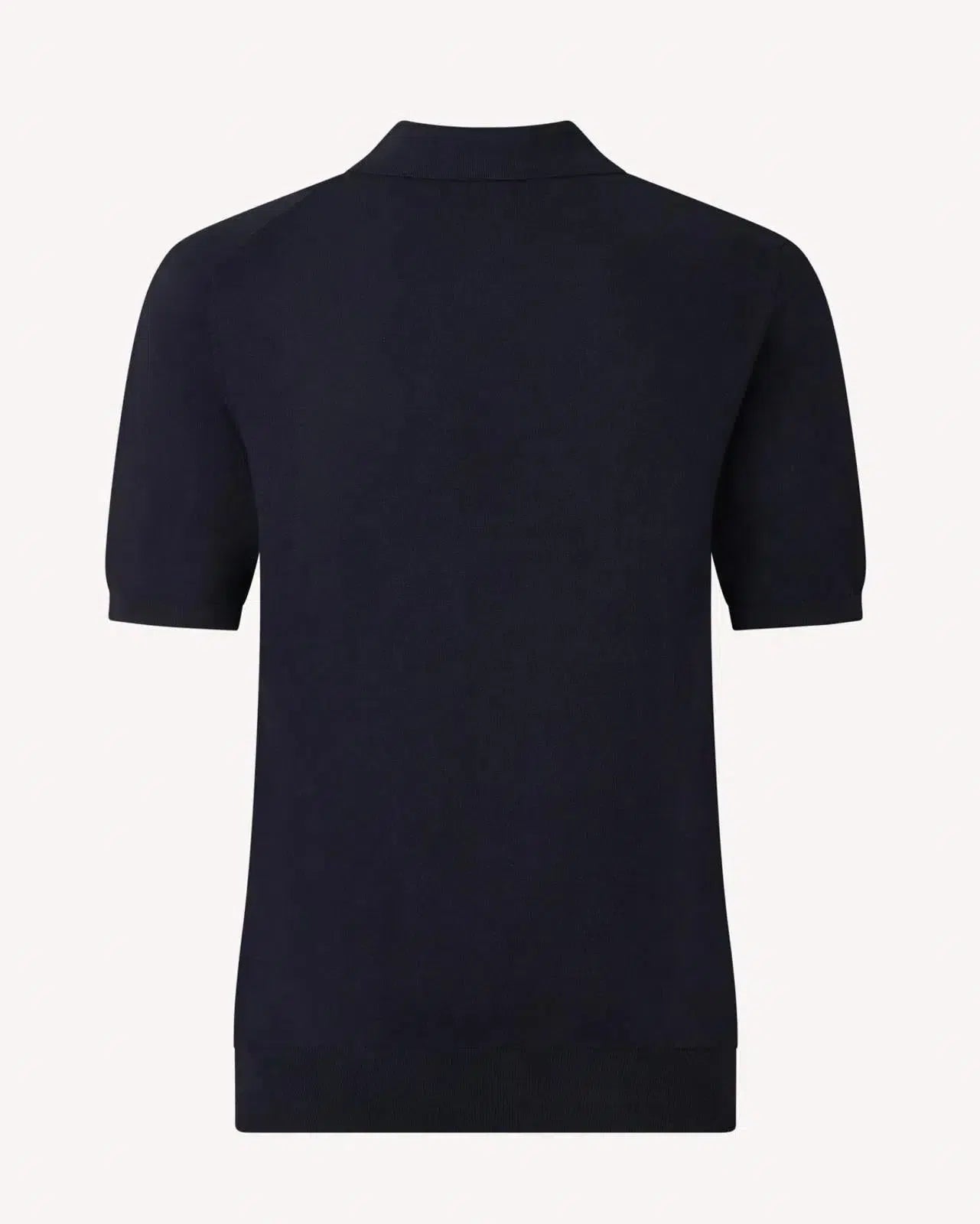 Kilgour Cotton/Cashmere Mix Short Sleeve Polo Shirt Neat Navy-MALFORD OF LONDON SAVILE ROW MENSWEAR OUTLET