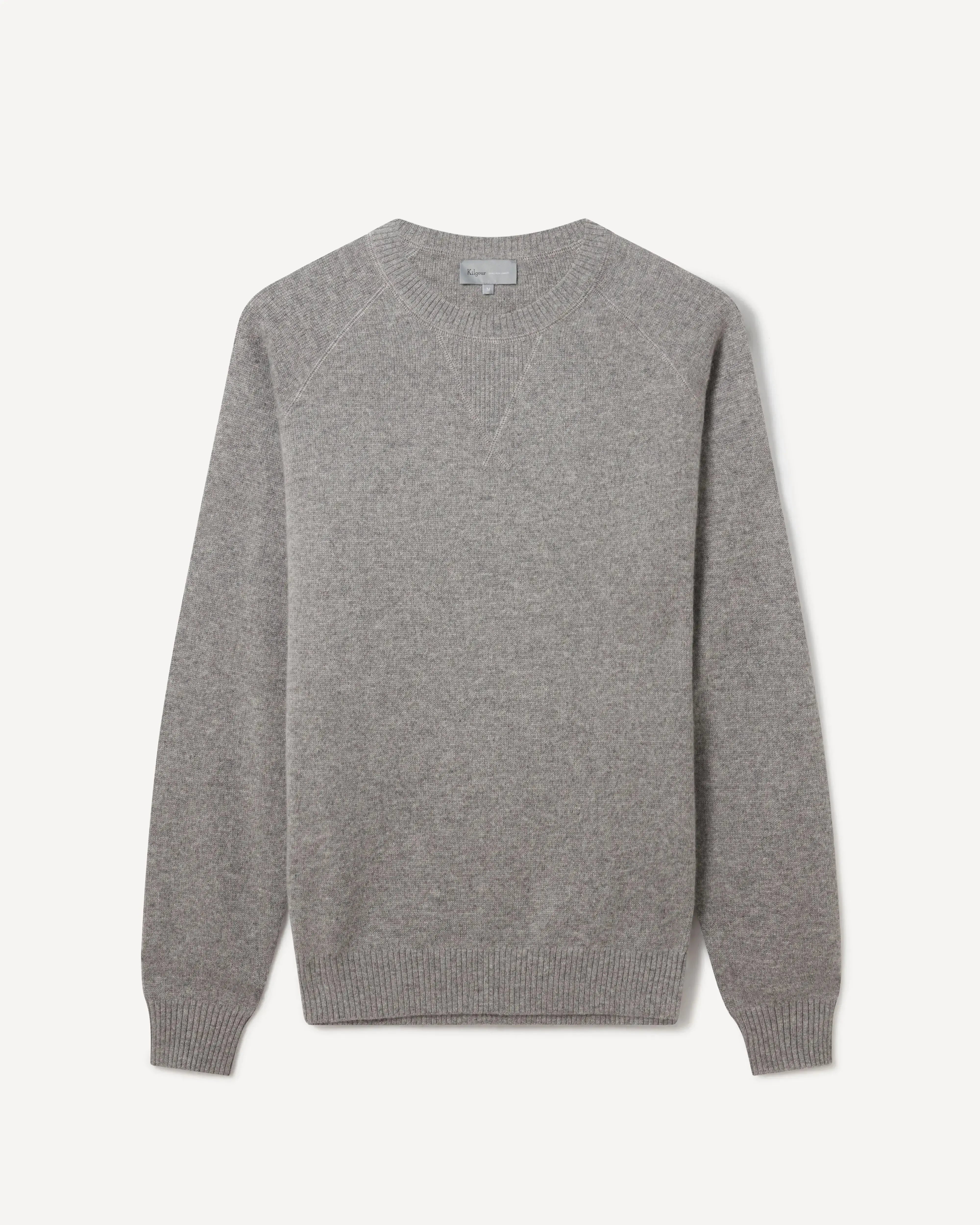 Kilgour Crew Sweatshirt full Sleeve GREY MARL-MALFORD OF LONDON SAVILE ROW MENSWEAR OUTLET