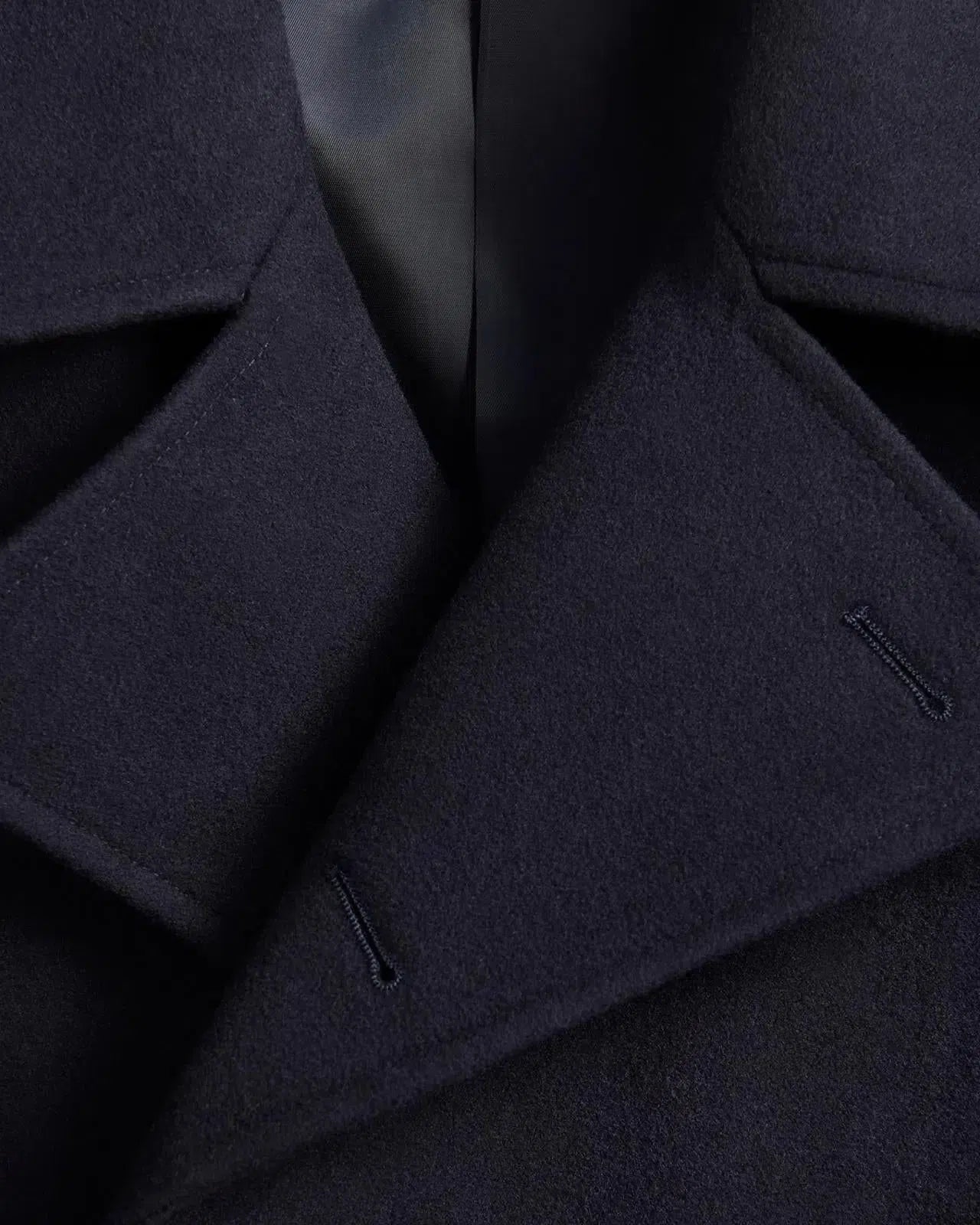 Kilgour Double Breasted Mid Length Peacoat Navy-MALFORD OF LONDON SAVILE ROW MENSWEAR OUTLET