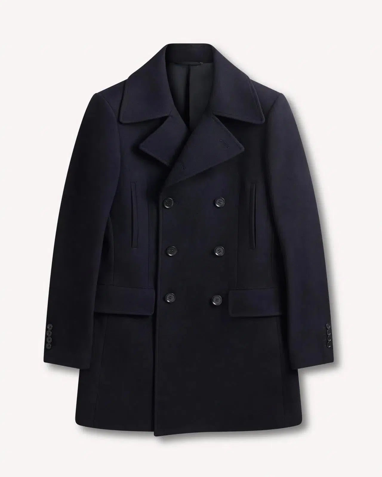 Kilgour Double Breasted Mid Length Peacoat Navy