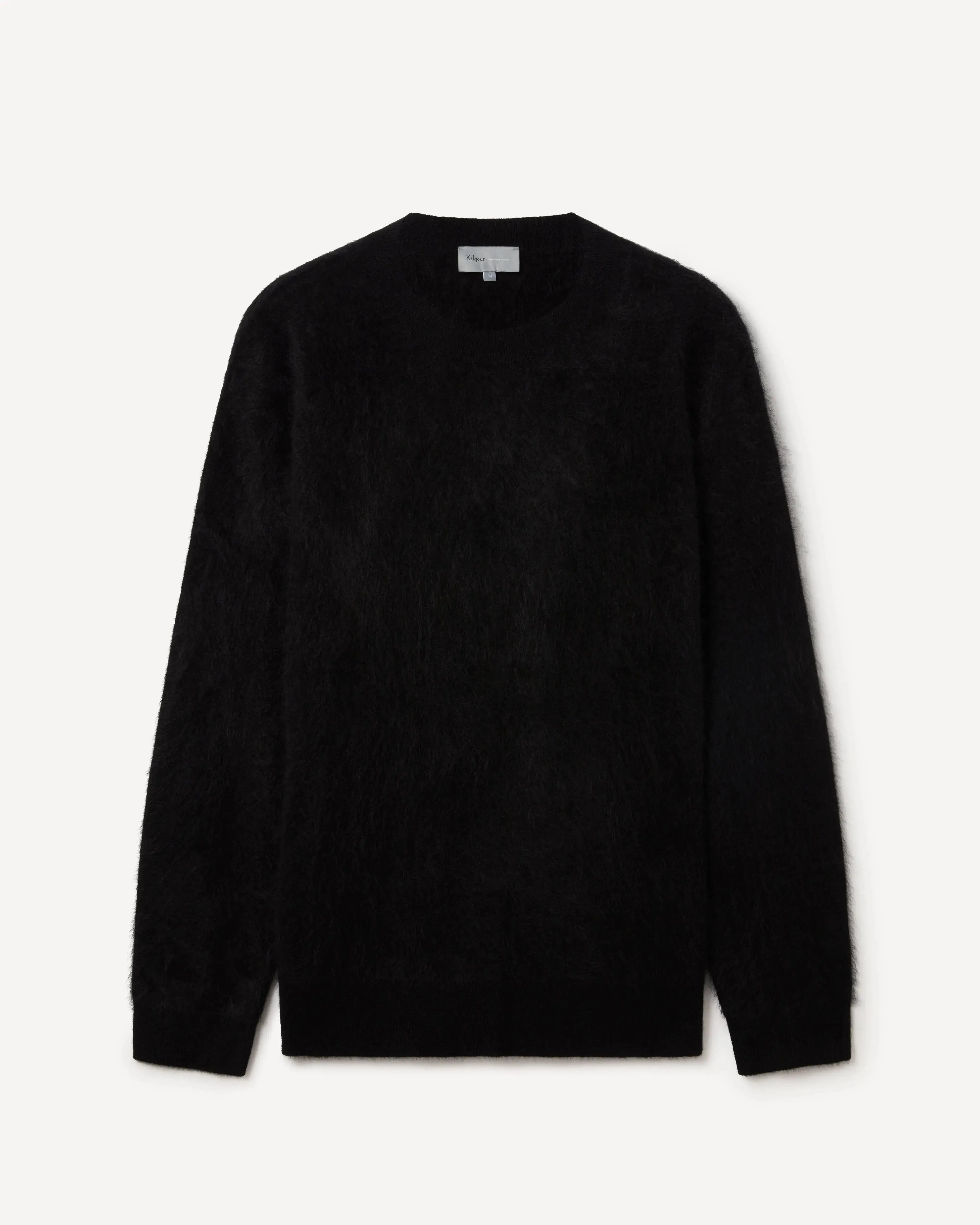 Kilgour Long Hair Cash Crew Neck Knit BLACK-MALFORD OF LONDON SAVILE ROW MENSWEAR OUTLET