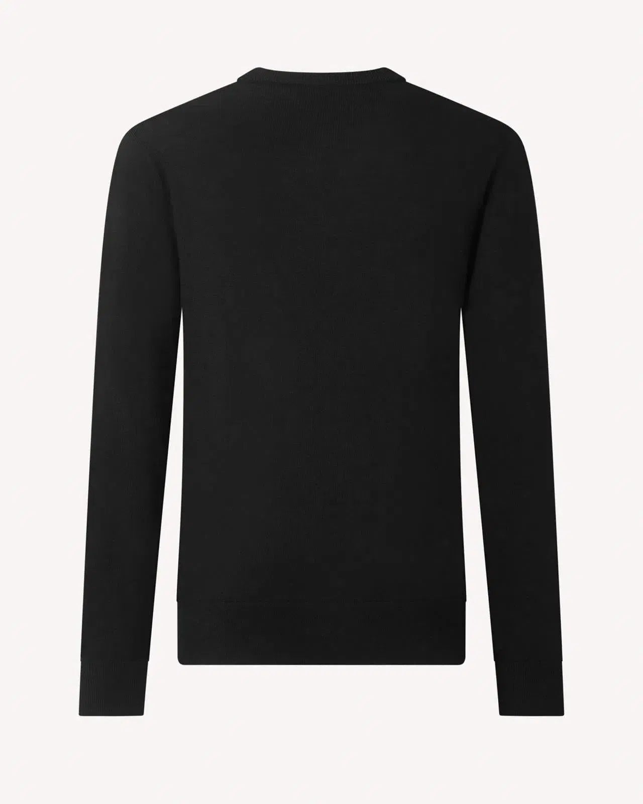 Kilgour Merino Wool Crew Neck Jumper Black-MALFORD OF LONDON SAVILE ROW MENSWEAR OUTLET