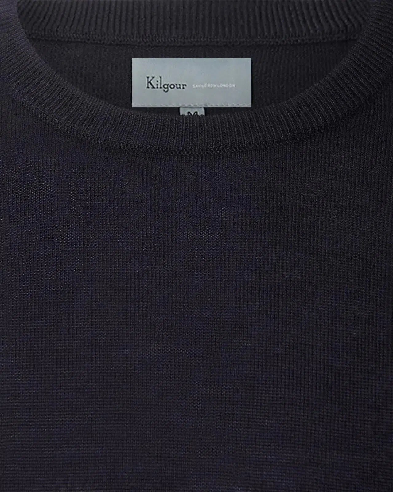 Kilgour Merino Wool Crew Neck Jumper Navy-MALFORD OF LONDON SAVILE ROW MENSWEAR OUTLET