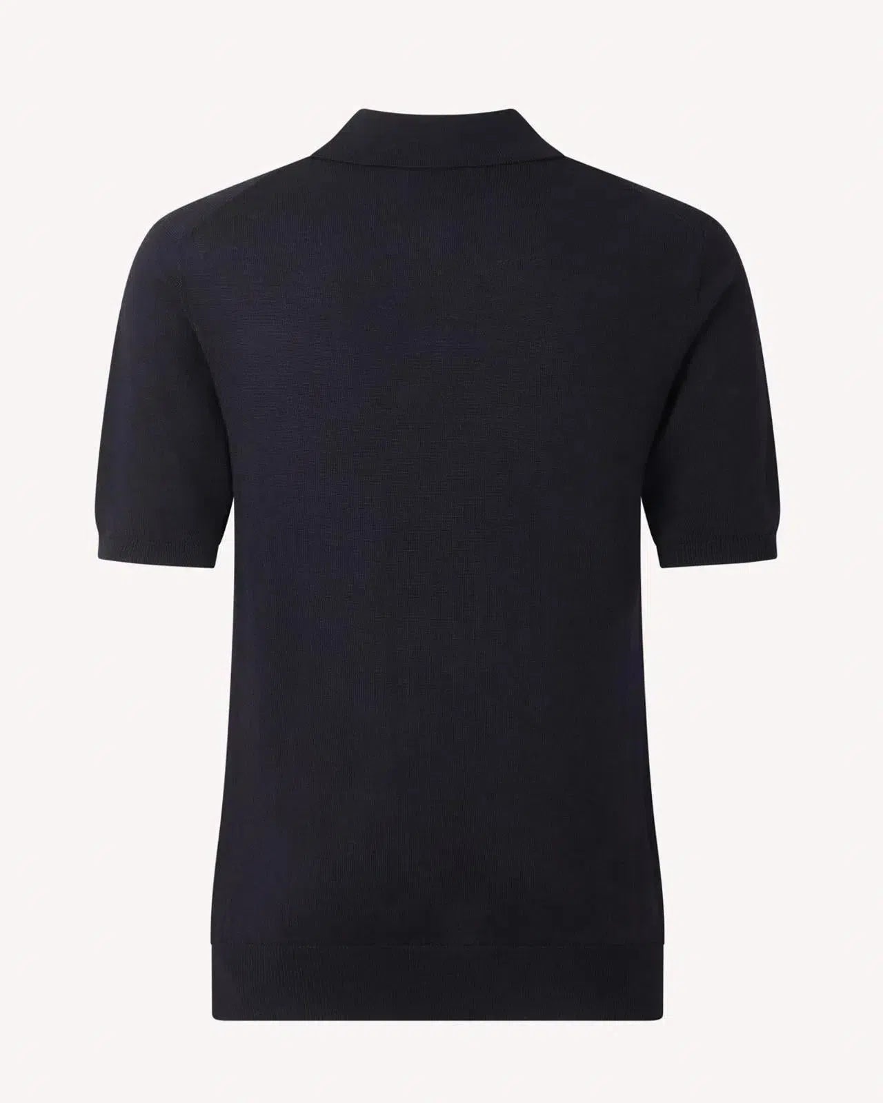 Kilgour Merino Wool Short Sleeve Polo Shirt Navy-MALFORD OF LONDON SAVILE ROW MENSWEAR OUTLET