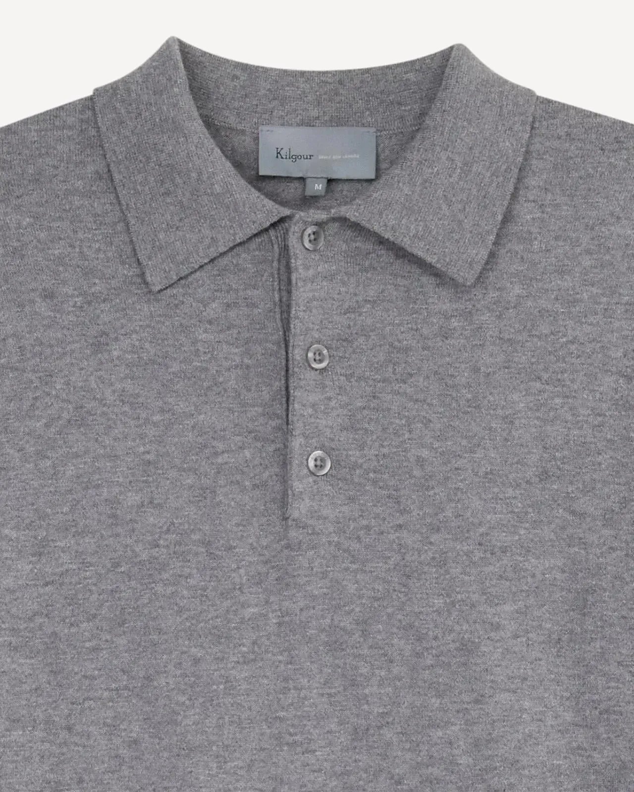 Kilgour Polo Neck Long Sleeve Knit Pullover Jumper Grey-MALFORD OF LONDON SAVILE ROW MENSWEAR OUTLET