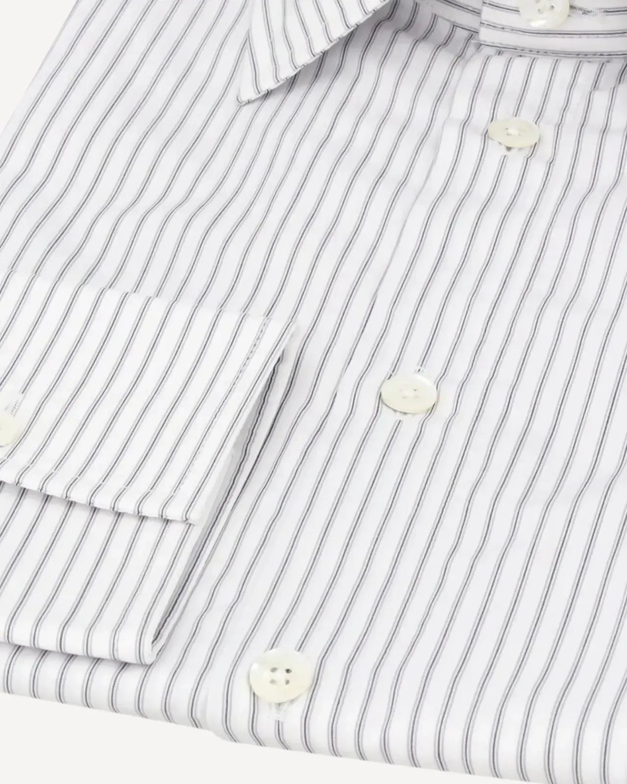 Kilgour Regular Collar City Stripe Shirt White Grey-MALFORD OF LONDON SAVILE ROW MENSWEAR OUTLET