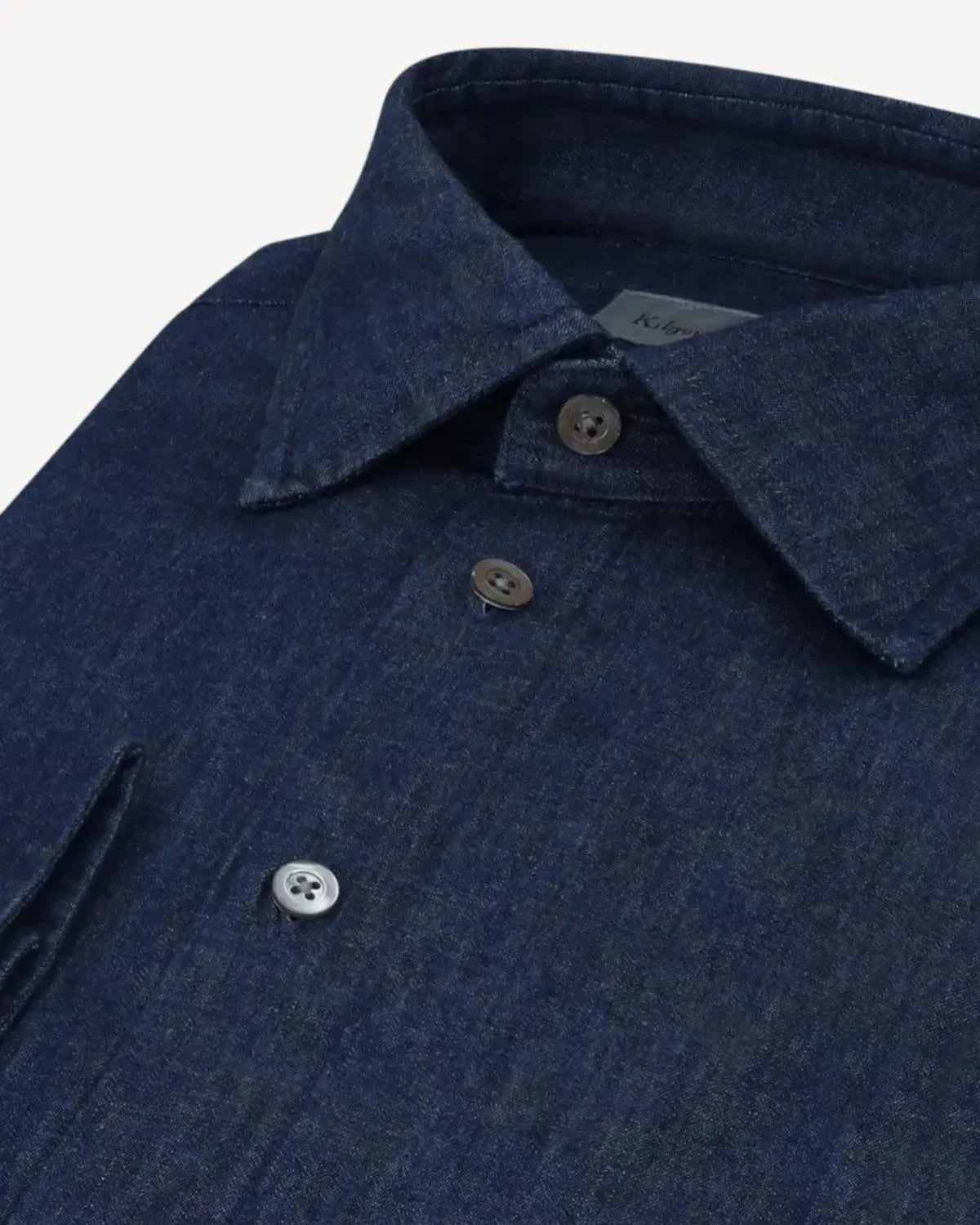 Kilgour Regular Collar Single Cuff Shirt Denim Blue-MALFORD OF LONDON SAVILE ROW MENSWEAR OUTLET