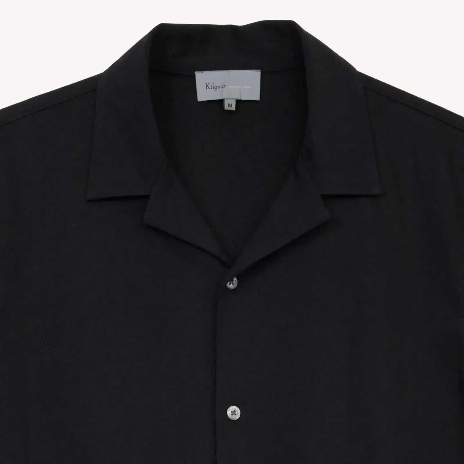 Kilgour Resort Fit Short Sleeve Shirt Black-MALFORD OF LONDON SAVILE ROW MENSWEAR OUTLET