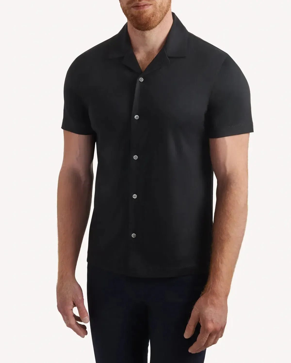 Kilgour Resort Fit Short Sleeve Shirt Black – Savile Row Menswear Outlet | Malford of London