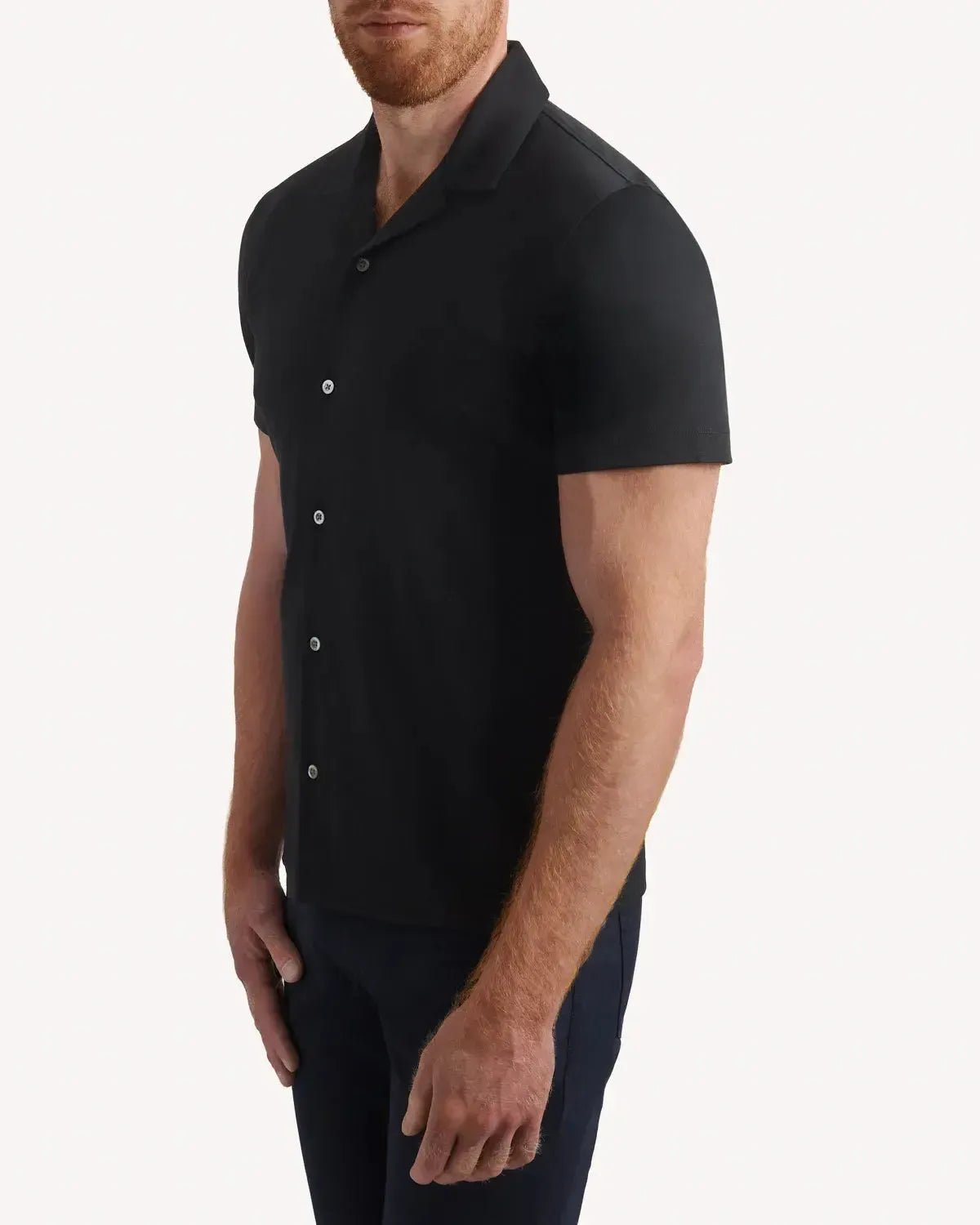 Kilgour Resort Fit Short Sleeve Shirt Black – Savile Row Menswear Outlet | Malford of London