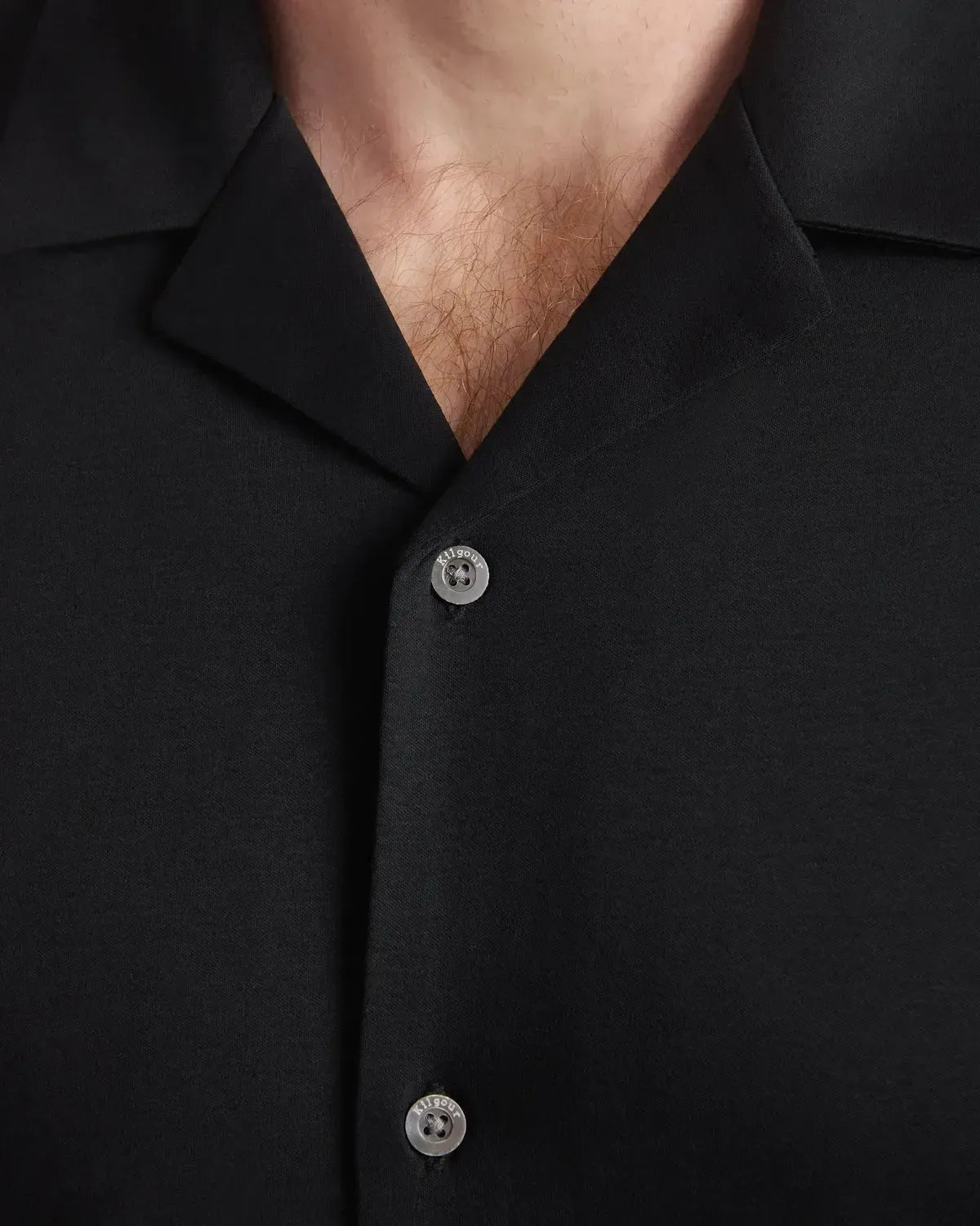 Kilgour Resort Fit Short Sleeve Shirt Black-MALFORD OF LONDON SAVILE ROW MENSWEAR OUTLET