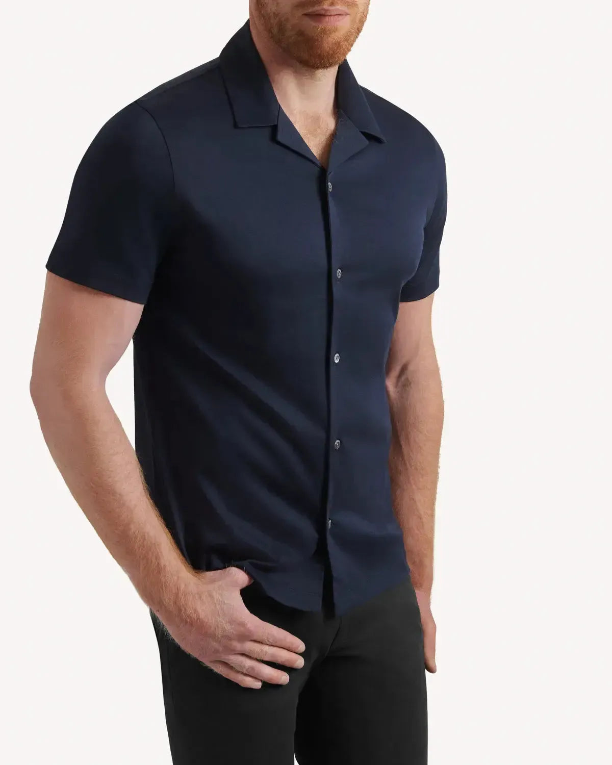 Kilgour Resort Fit Short Sleeve Shirt Navy-MALFORD OF LONDON SAVILE ROW MENSWEAR OUTLET