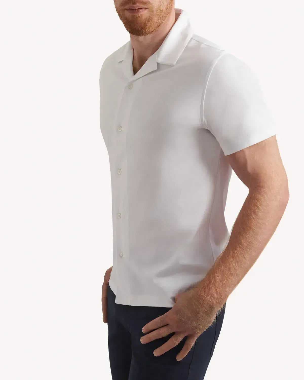 Kilgour Resort Fit Short Sleeve Shirt White-MALFORD OF LONDON SAVILE ROW MENSWEAR OUTLET