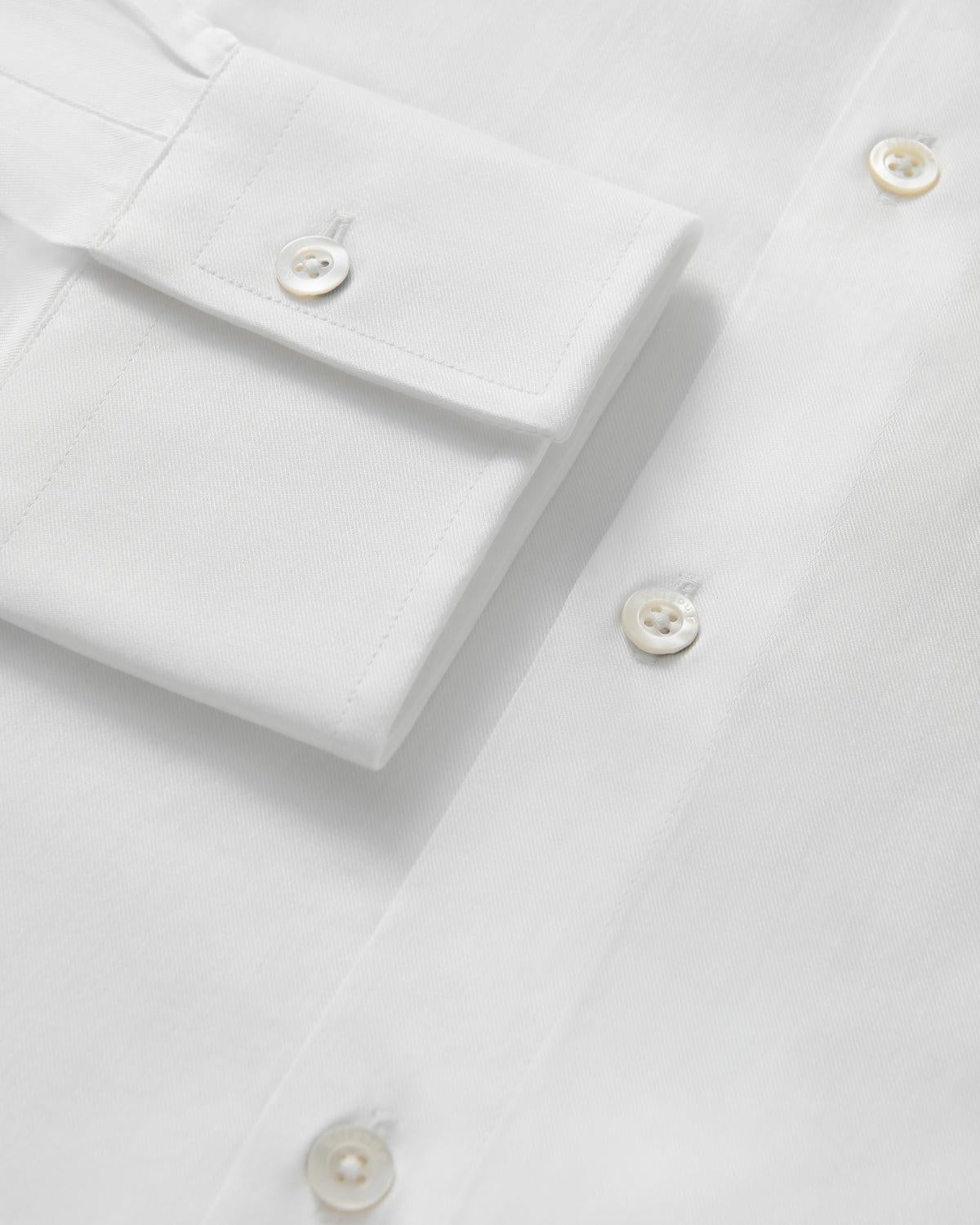 Kilgour White Twill Shirt-MALFORD OF LONDON SAVILE ROW MENSWEAR OUTLET