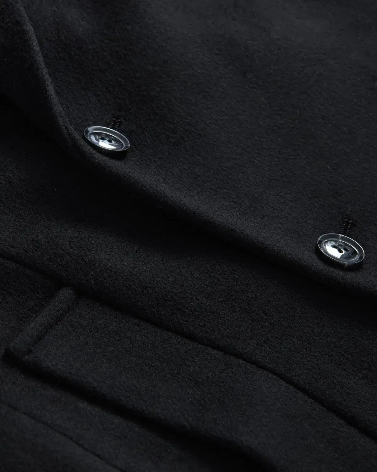 Kilgour Wool Cashmere Peak Lapel Overcoat-Black-MALFORD OF LONDON SAVILE ROW MENSWEAR OUTLET