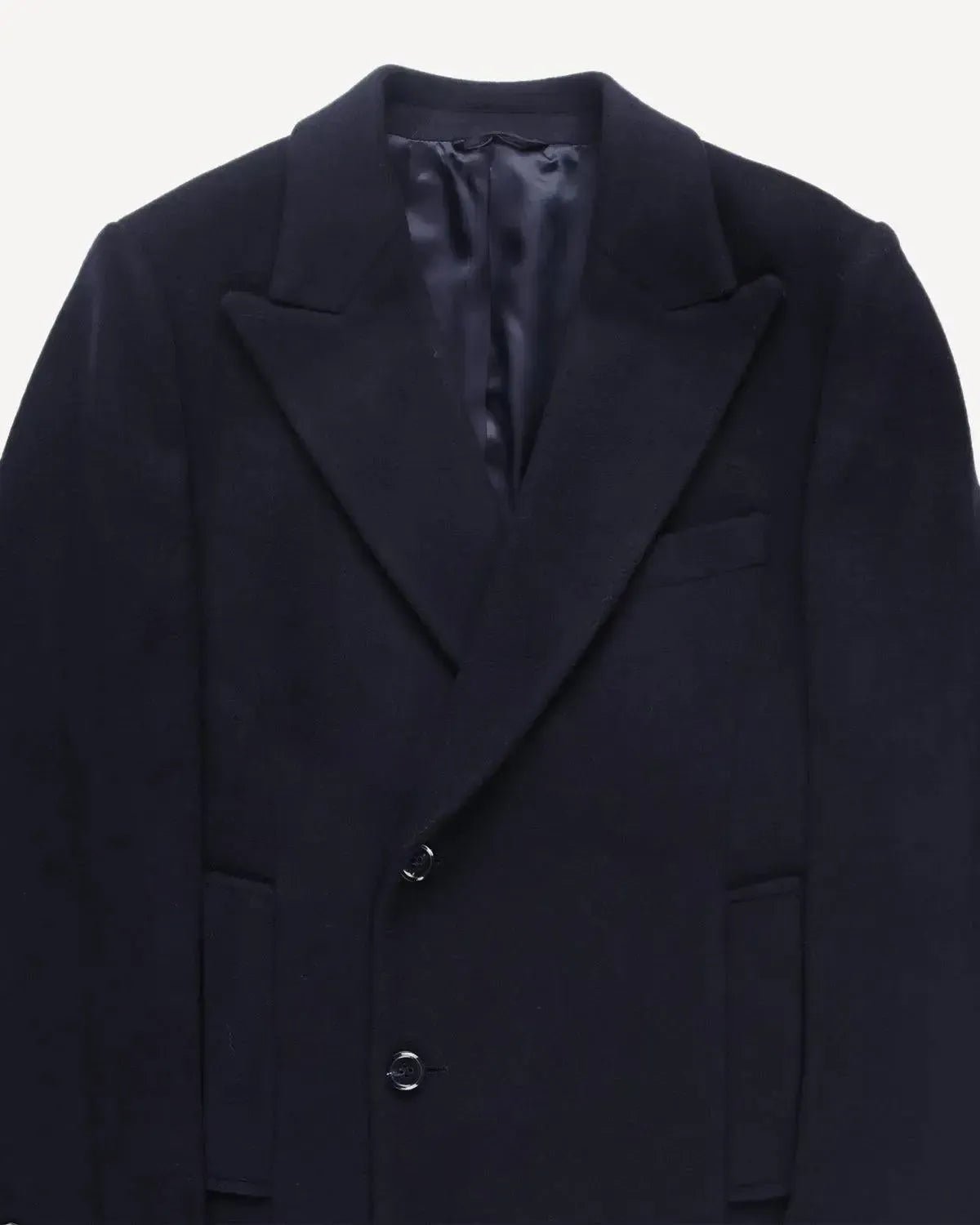 Kilgour Wool Cashmere Peak Lapel Overcoat - NAVY - Savile Row Formalwear Outlet - Malford of London