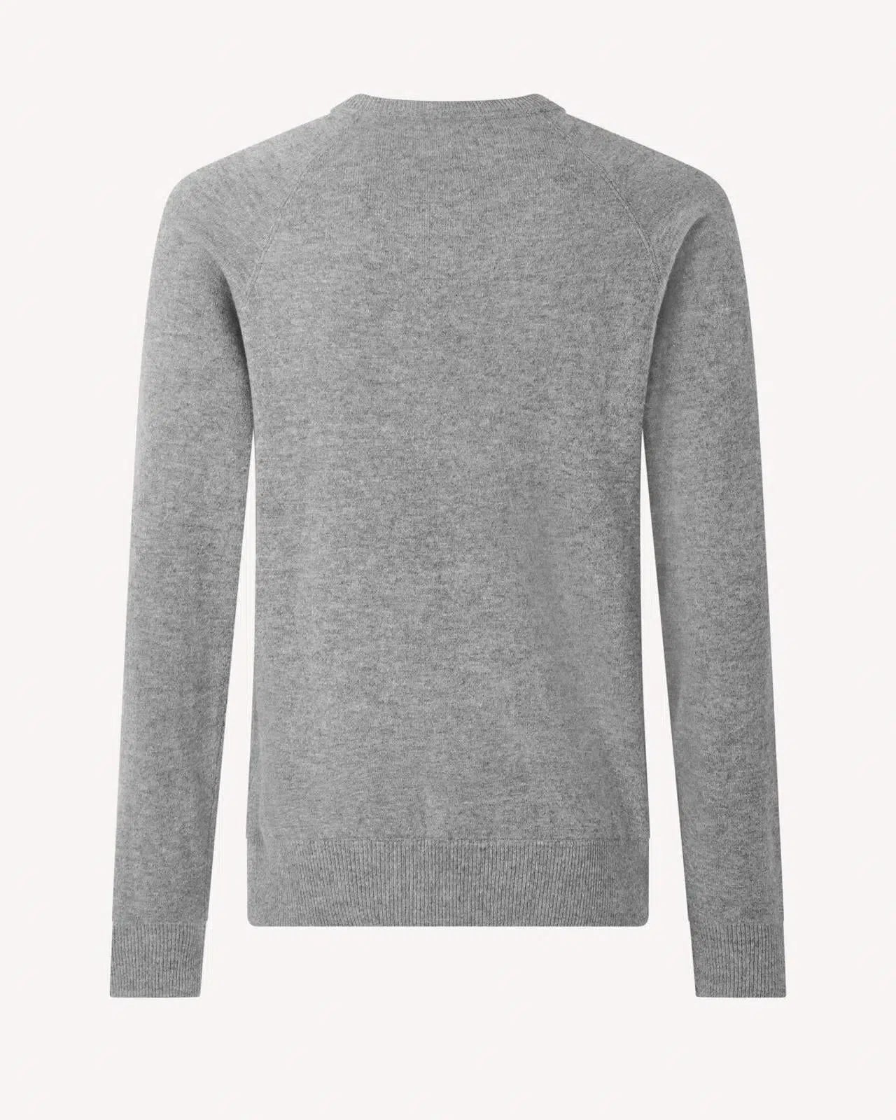 Kilgour Wool/Cashmere Mix Crew Neck Jumper Grey Flannel-MALFORD OF LONDON SAVILE ROW MENSWEAR OUTLET