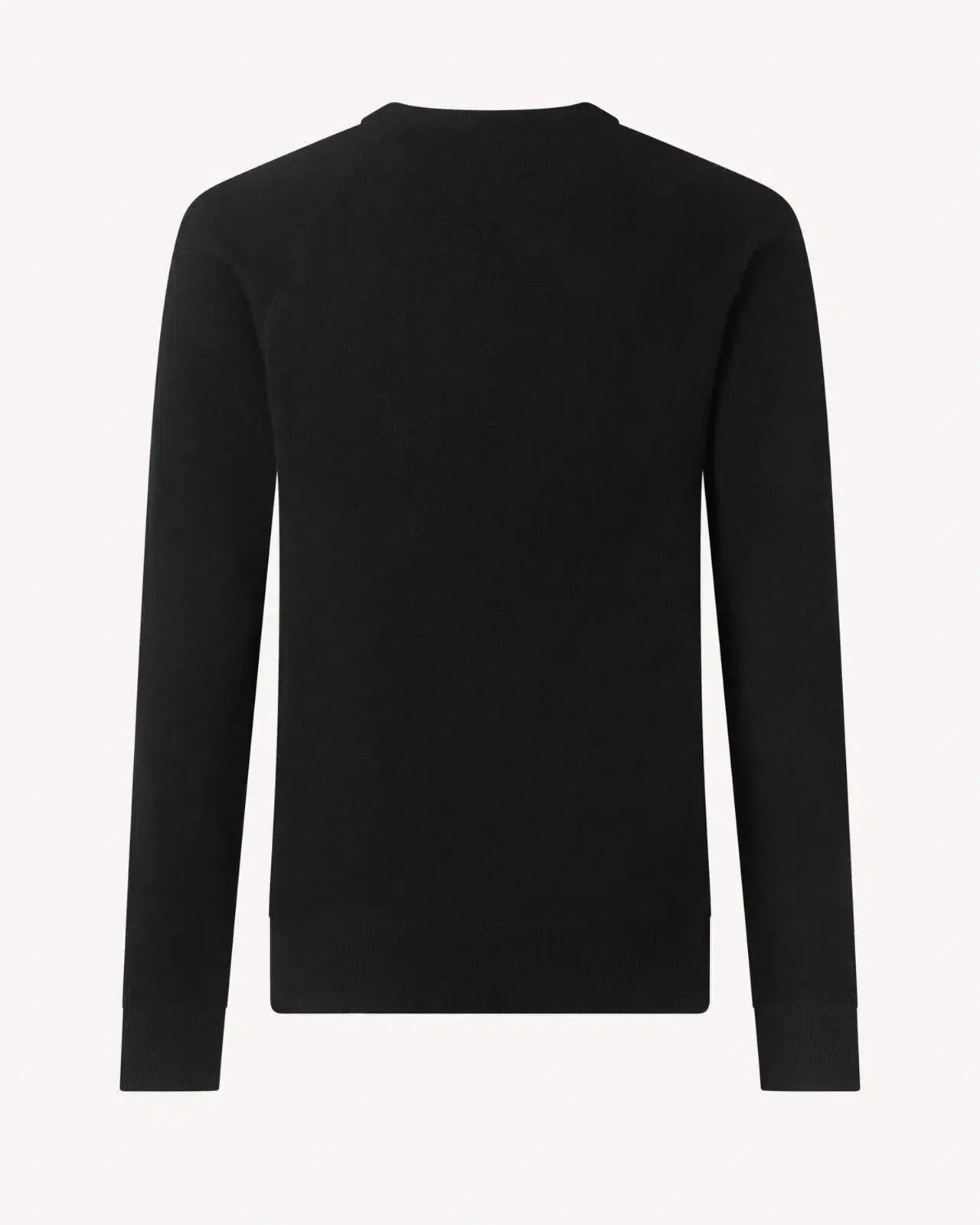 Kilgour Wool/Cashmere Mix Crew Neck Jumper Patent Black-MALFORD OF LONDON SAVILE ROW MENSWEAR OUTLET