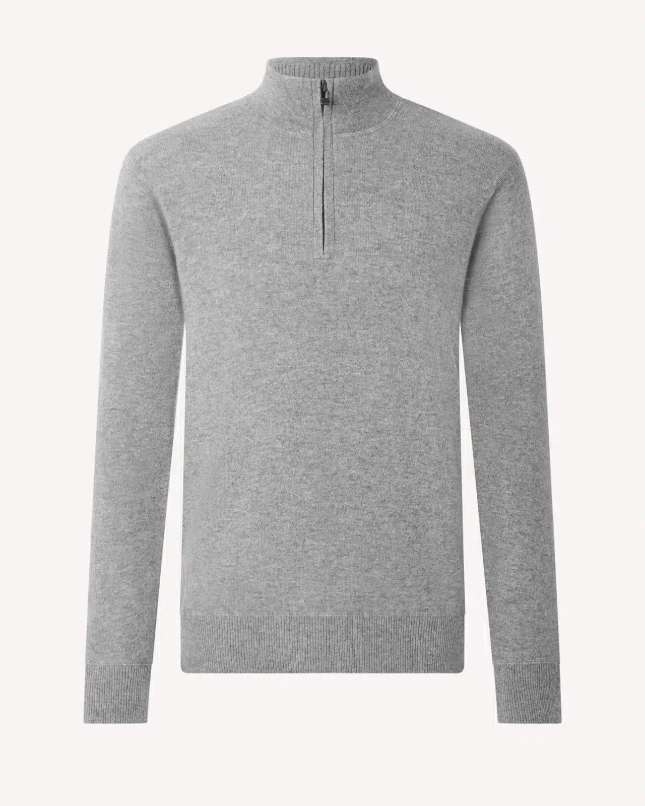 Kilgour Wool/Cashmere Mix Roll Neck Jumper Grey Flannel-MALFORD OF LONDON SAVILE ROW MENSWEAR OUTLET