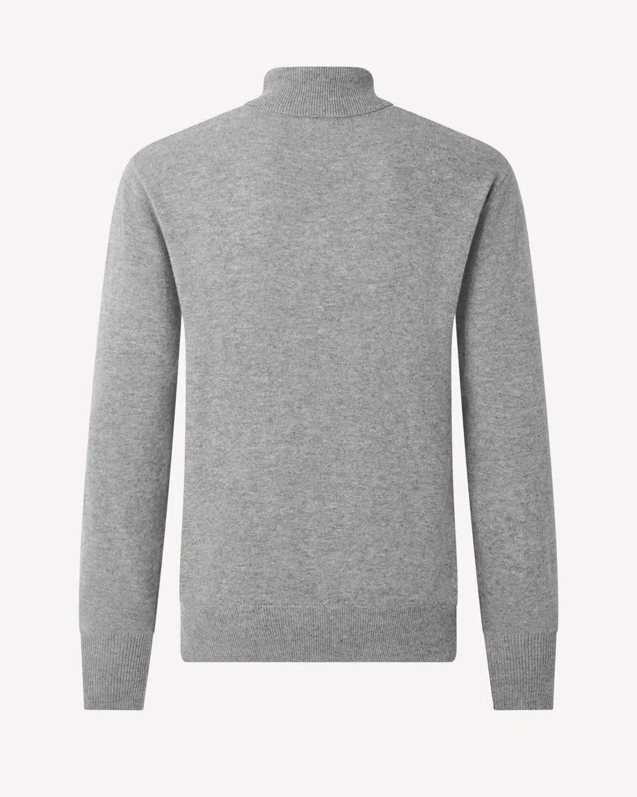 Kilgour Wool/Cashmere Mix Turtle Neck Jumper Grey Flannel-MALFORD OF LONDON SAVILE ROW MENSWEAR OUTLET