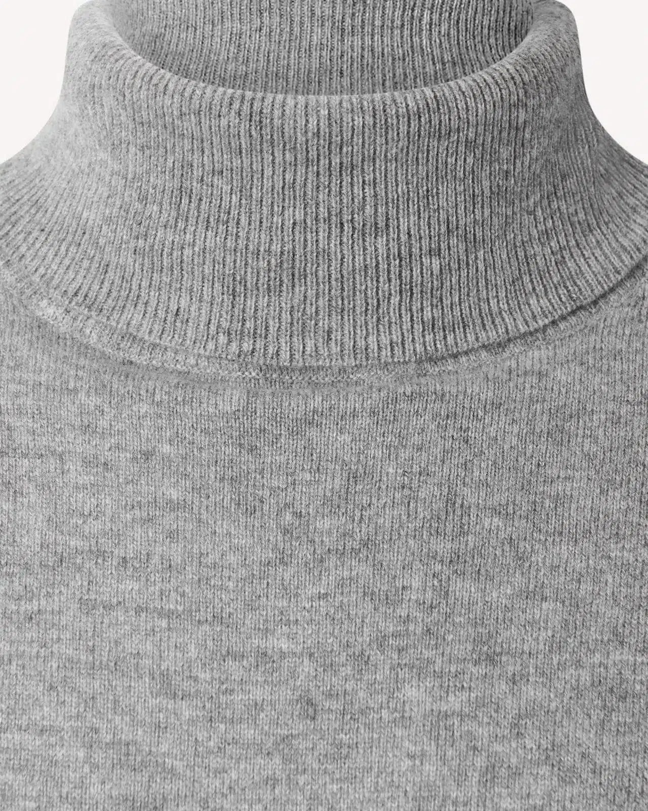 Kilgour Wool/Cashmere Mix Turtle Neck Jumper Grey Flannel-MALFORD OF LONDON SAVILE ROW MENSWEAR OUTLET
