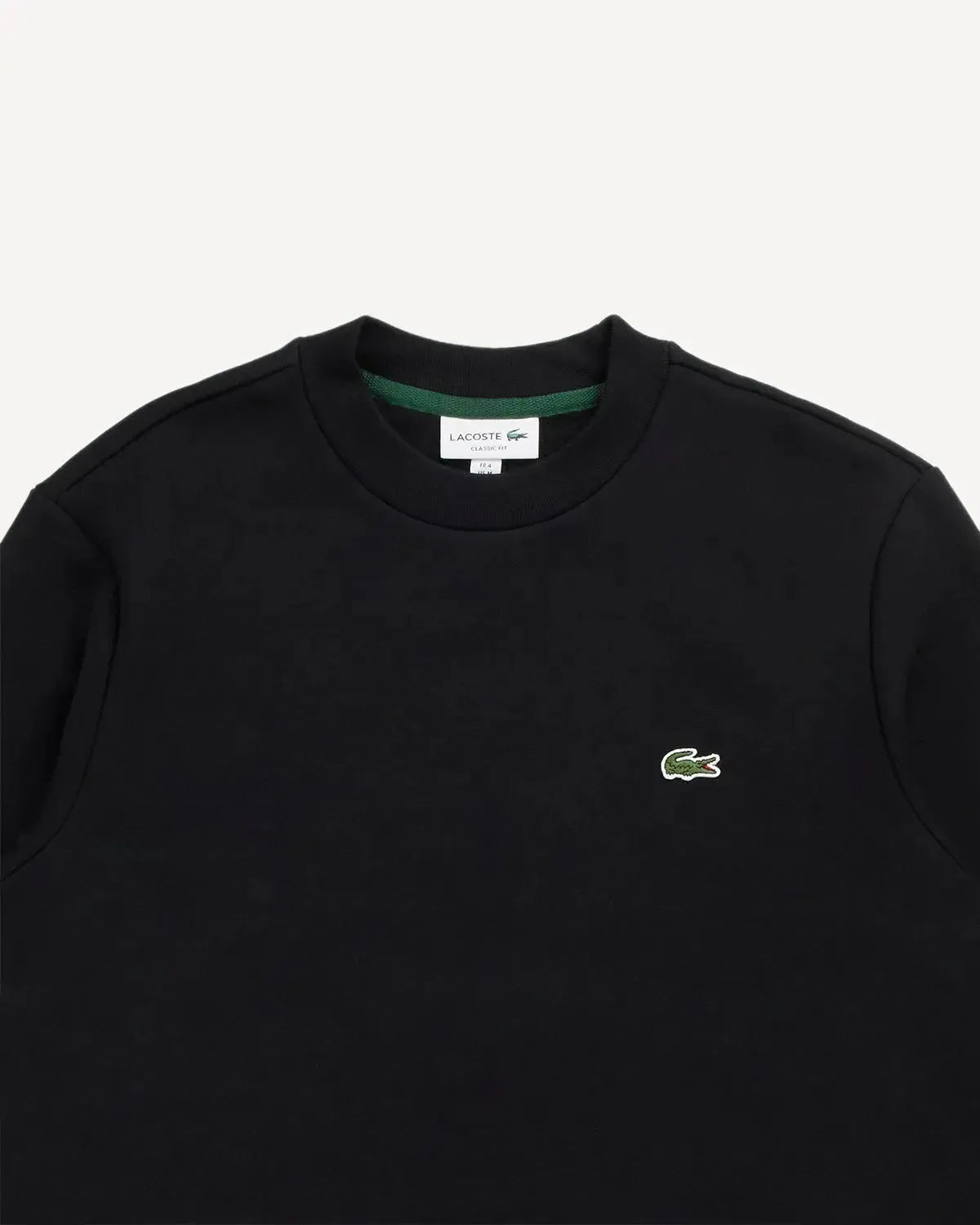 Lacoste Classic Logo Crew Sweatshirt Black-MALFORD OF LONDON SAVILE ROW MENSWEAR OUTLET