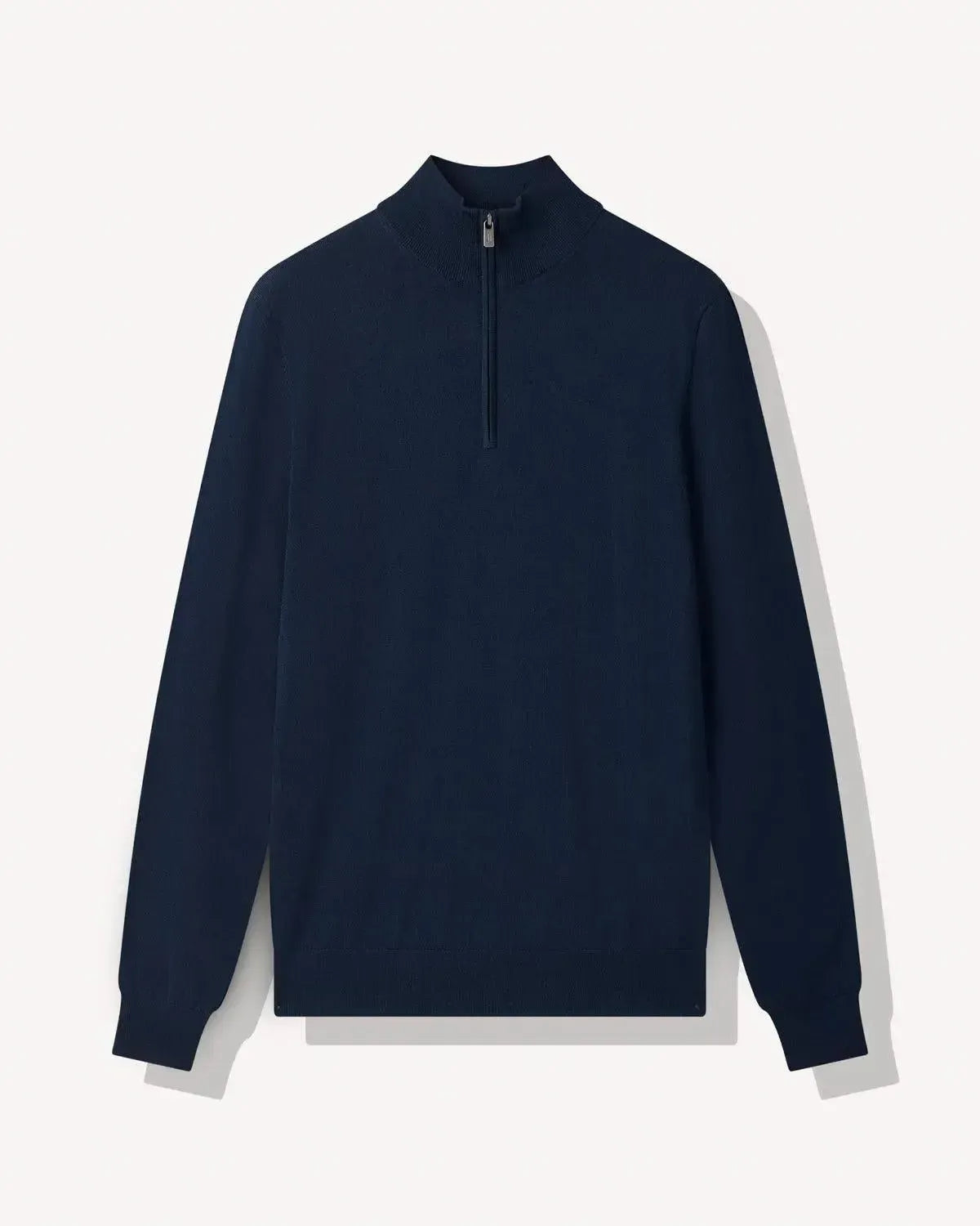 RJ 1/4 Zip Merino Wool Knit NAVY-MALFORD OF LONDON SAVILE ROW MENSWEAR OUTLET