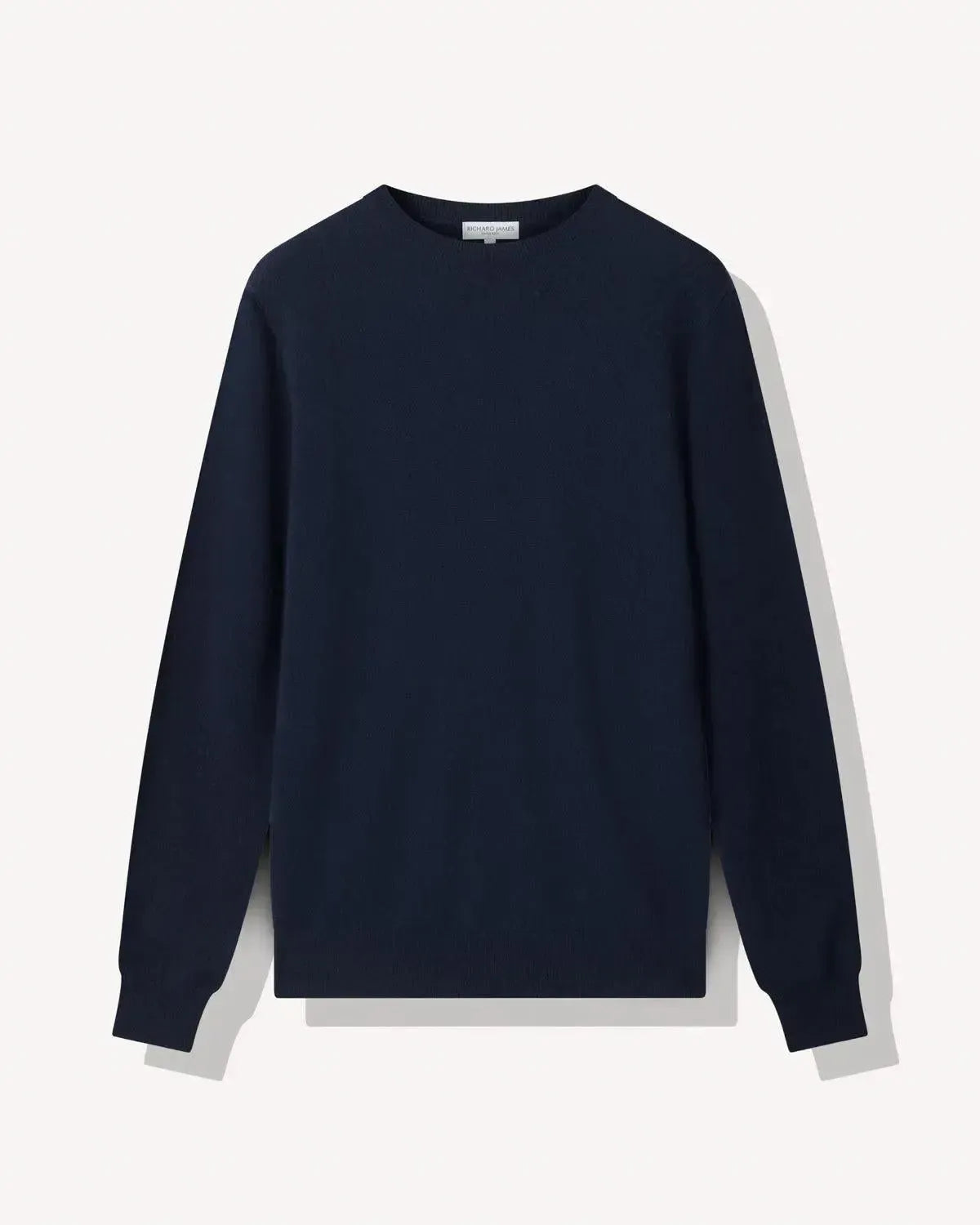 Richard James Cashmere Mix Crew Neck Navy-MALFORD OF LONDON SAVILE ROW MENSWEAR OUTLET