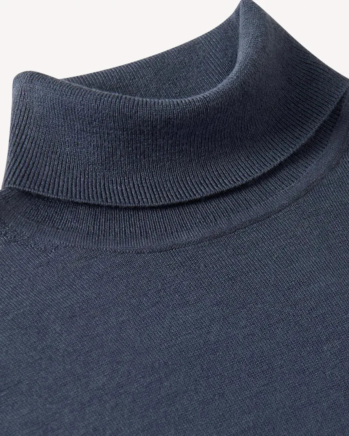 RJ Merino Wool Roll Neck TEAL-MALFORD OF LONDON SAVILE ROW MENSWEAR OUTLET