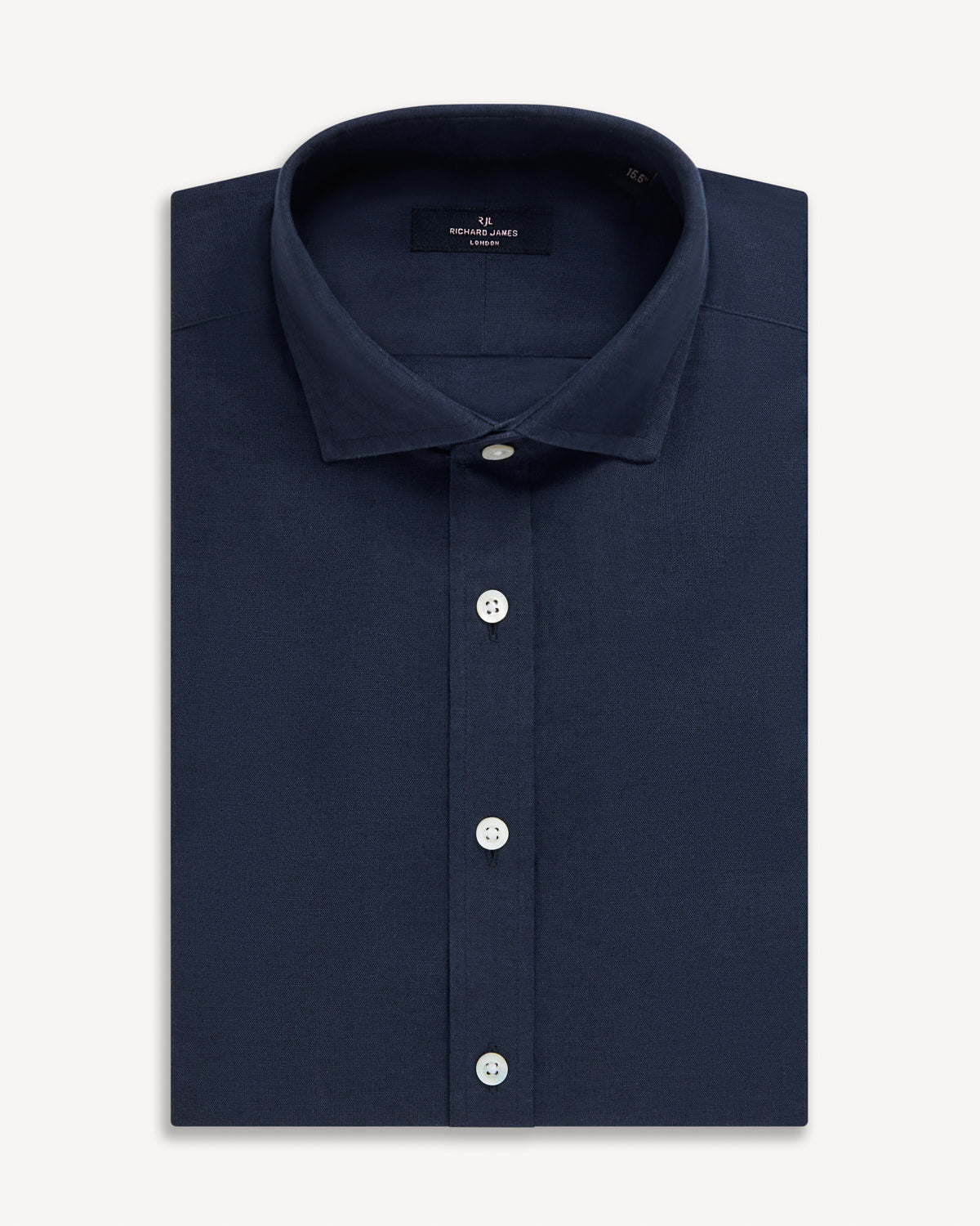 Richard James London Classic Linen Blend Shirt Navy