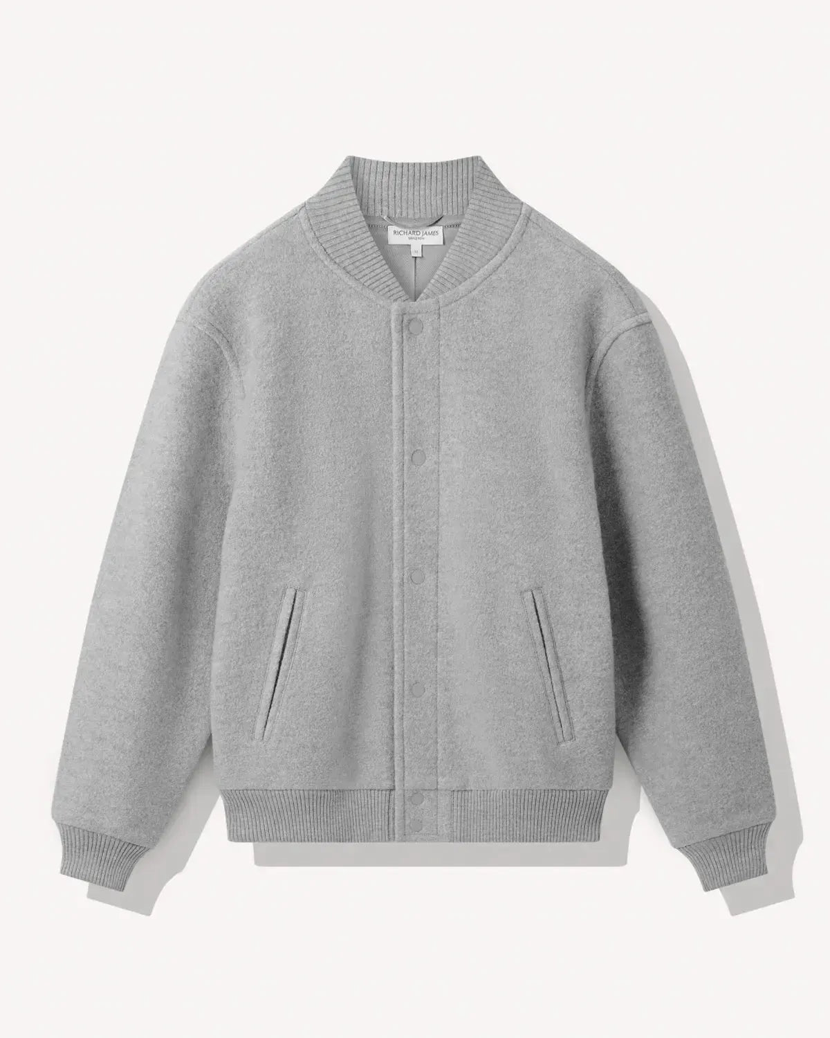 RJ Wool College Bomber GREY-MALFORD OF LONDON SAVILE ROW MENSWEAR OUTLET