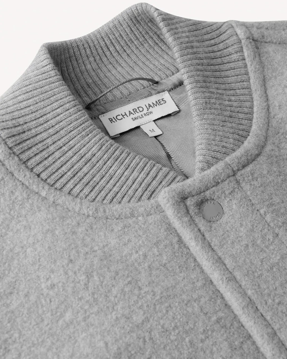 RJ Wool College Bomber GREY-MALFORD OF LONDON SAVILE ROW MENSWEAR OUTLET