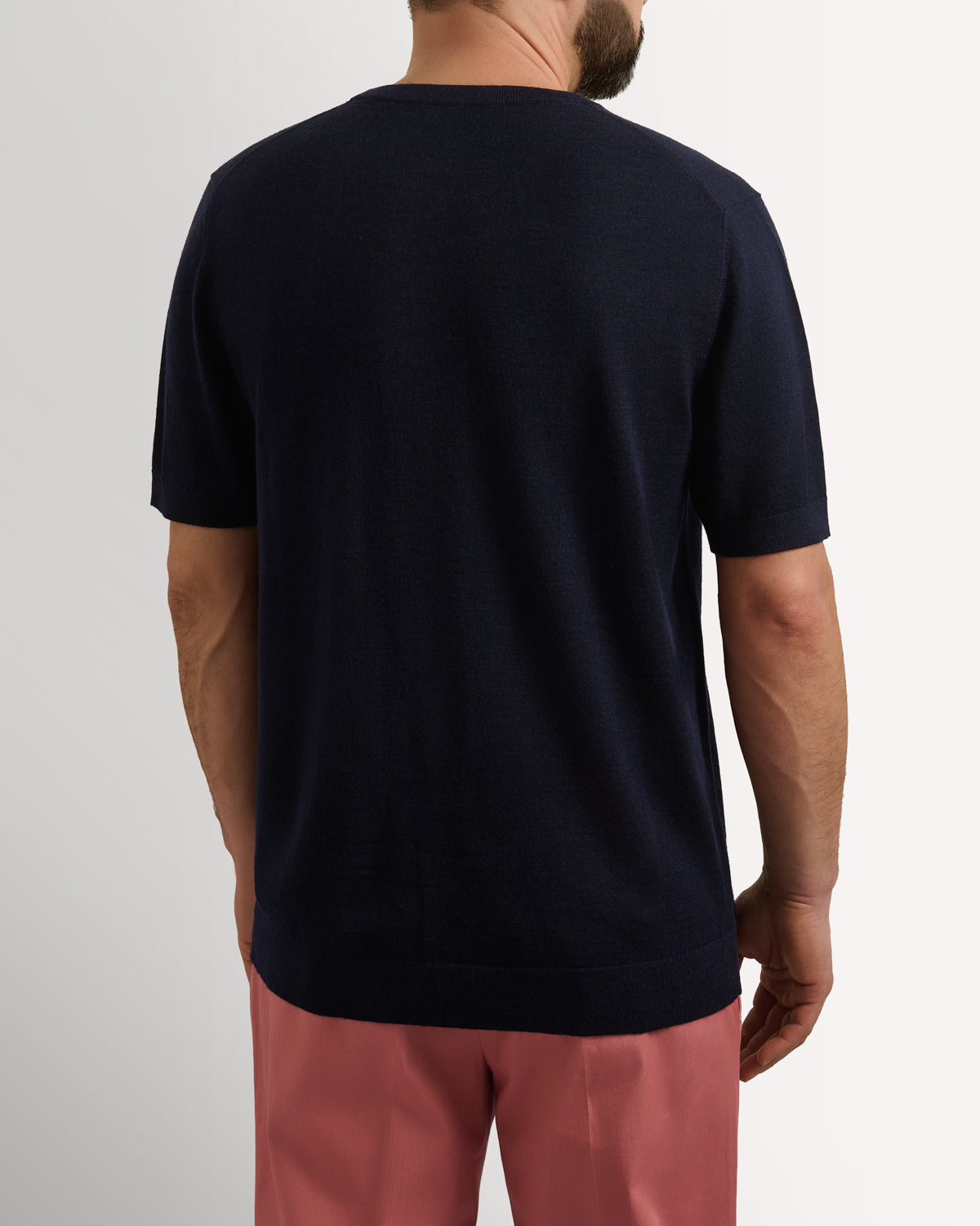 Richard James London Merino Silk Crew T-Shirt Navy – Savile Row Menswear Outlet | Malford of London