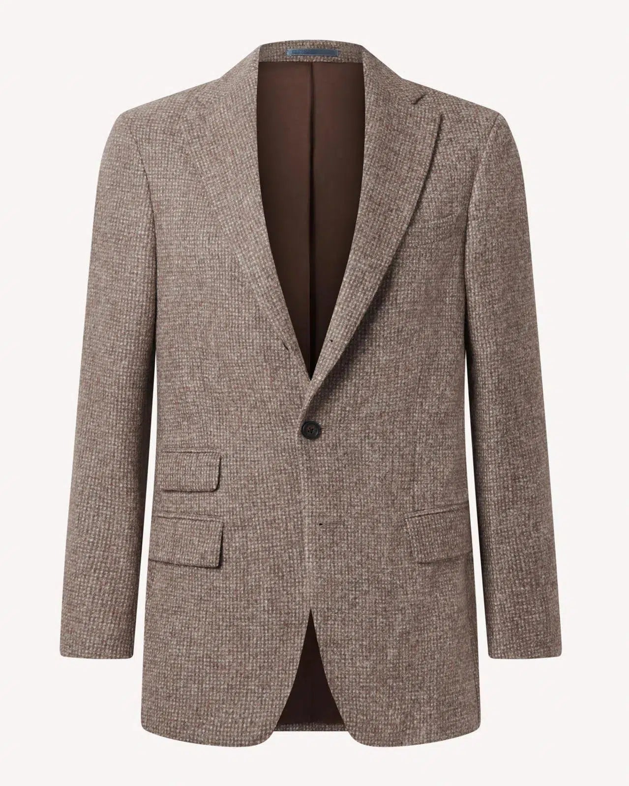 Richard James 3 Button Alpaca Textured Weave Jacket Brown-MALFORD OF LONDON SAVILE ROW MENSWEAR OUTLET