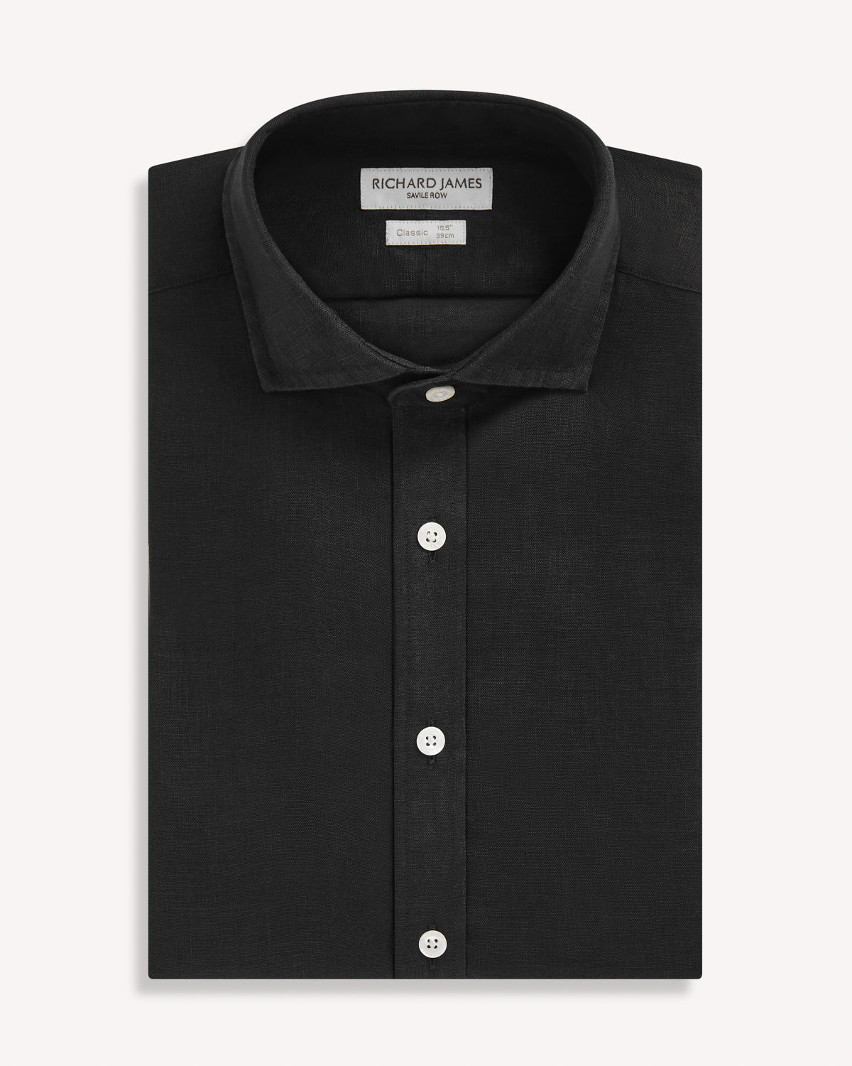 Richard James Black Linen Shirt-MALFORD OF LONDON SAVILE ROW MENSWEAR OUTLET