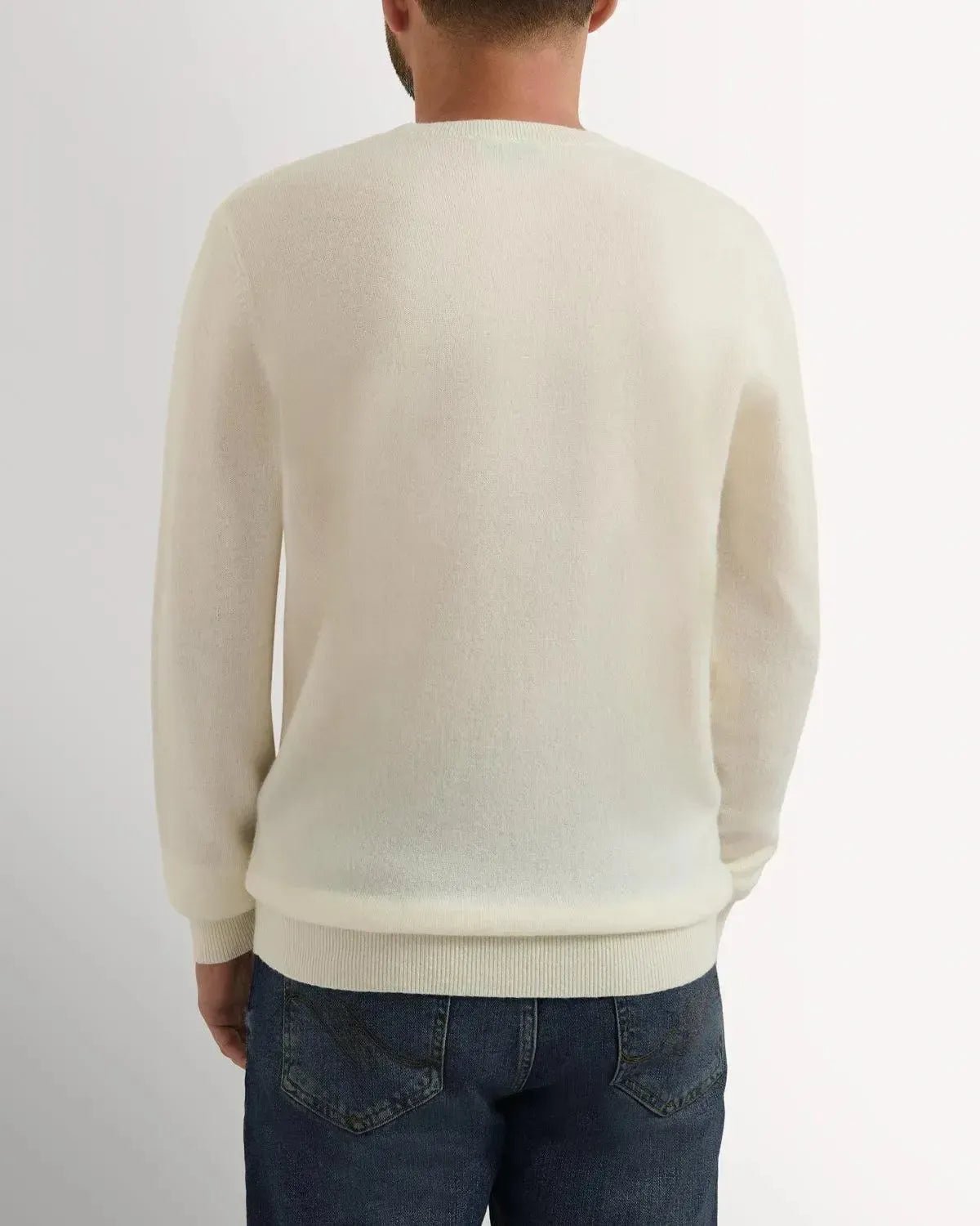 Richard James Cashmere Mix Crew Neck Cream – Savile Row Menswear Outlet | Malford of London