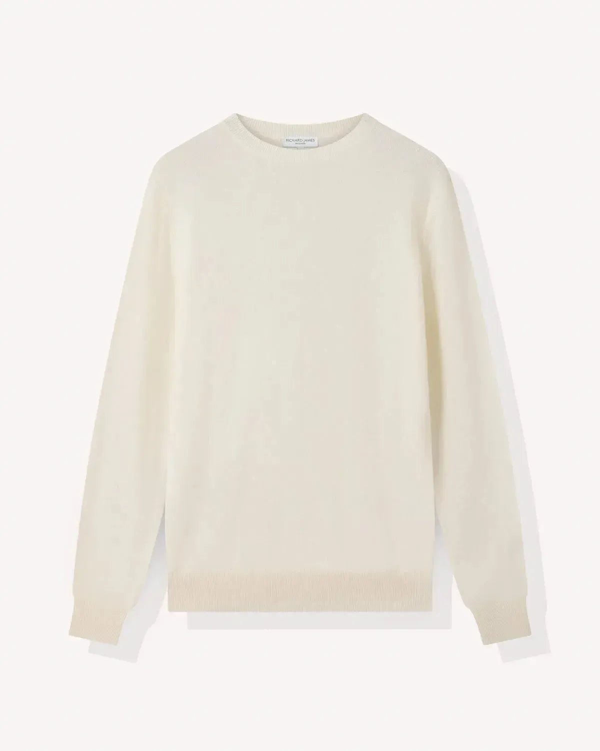 Richard James Cashmere Mix Crew Neck Cream - Savile Row Formalwear Outlet - Malford of London