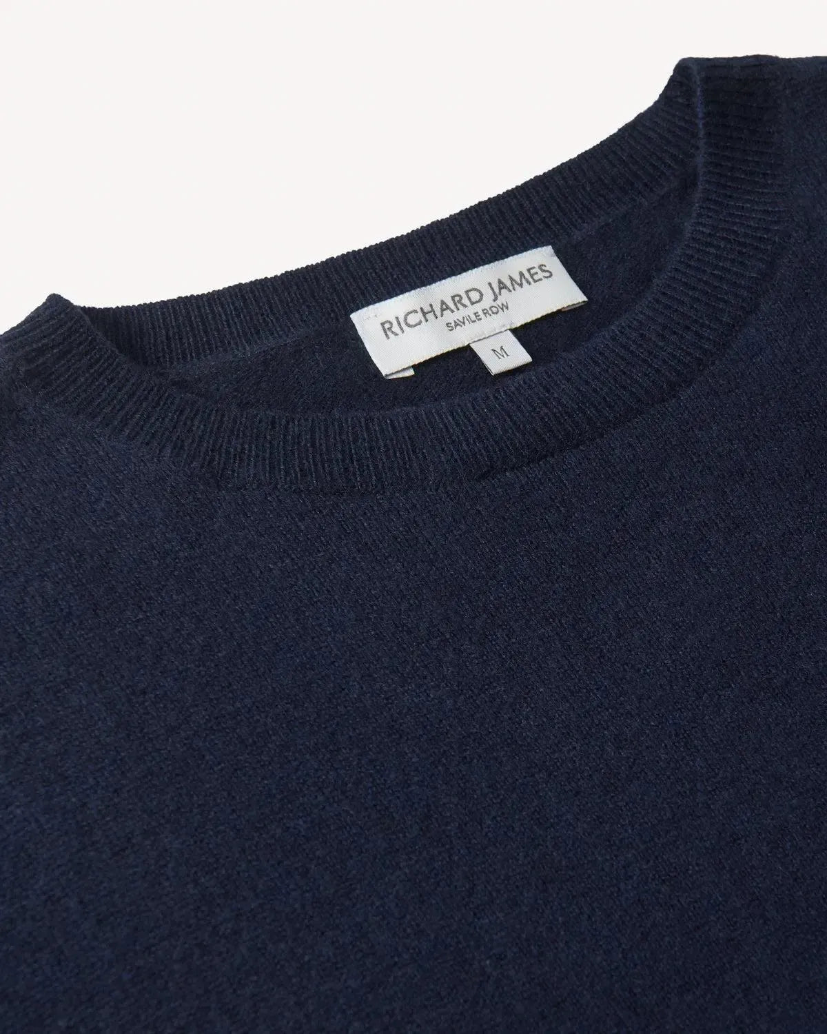Richard James Cashmere Mix Crew Neck Navy-MALFORD OF LONDON SAVILE ROW MENSWEAR OUTLET
