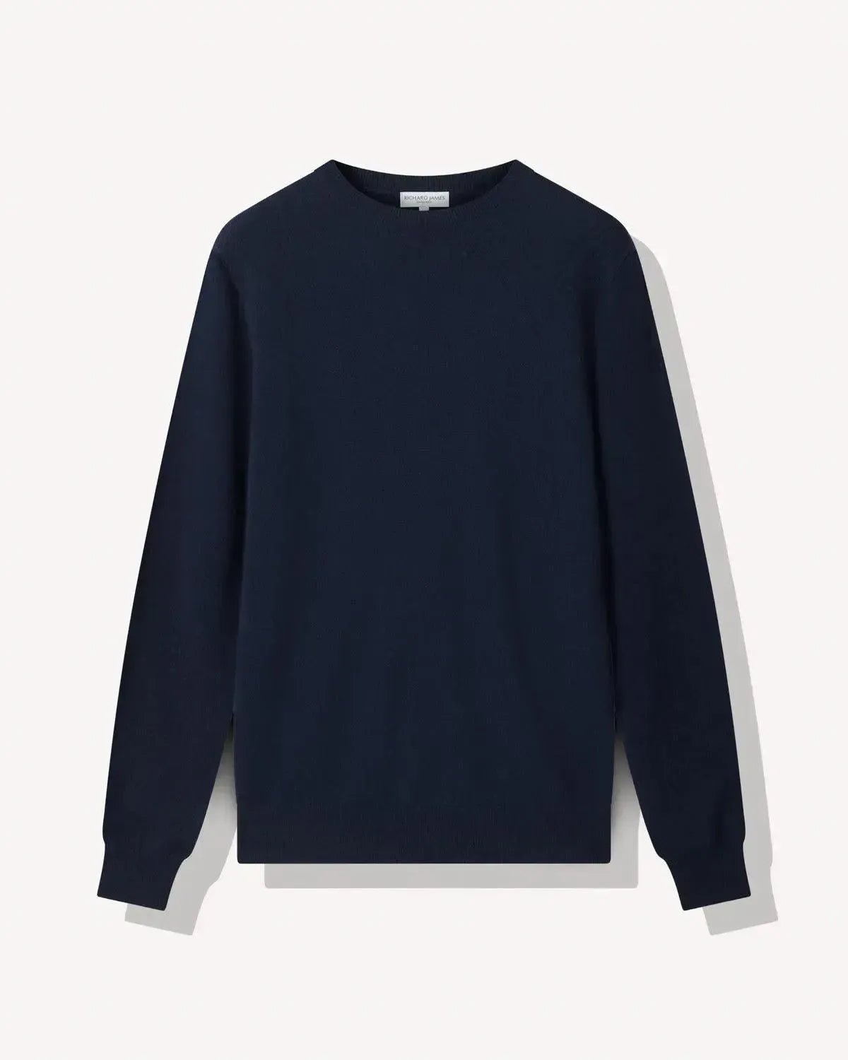 Richard James Cashmere Mix Crew Neck Navy - Savile Row Formalwear Outlet - Malford of London