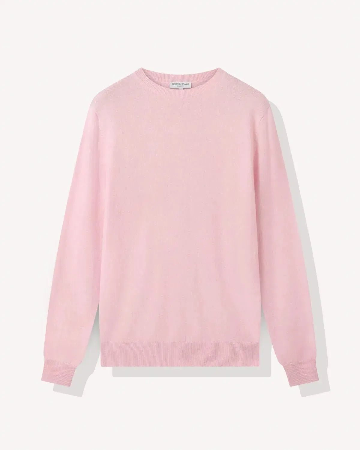 Richard James Cashmere Mix Crew Neck Pink - Savile Row Formalwear Outlet - Malford of London