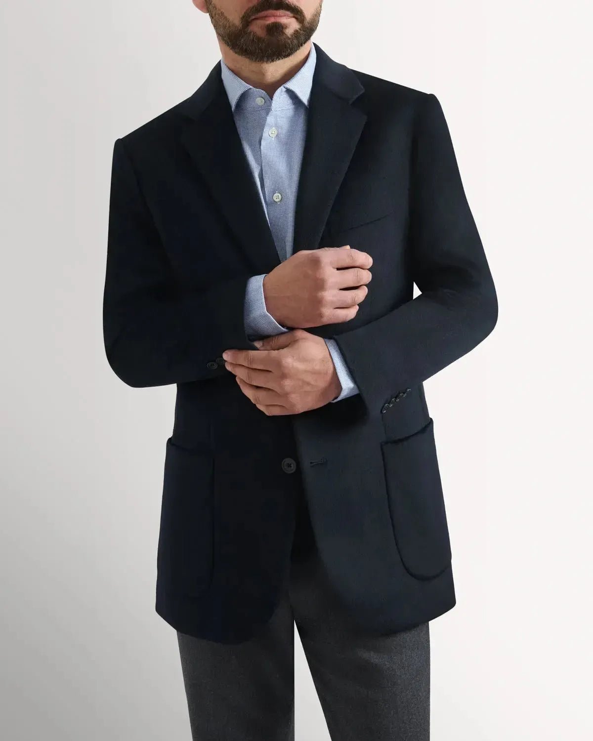 Richard James Cashmere Mix JKT Navy – Savile Row Menswear Outlet | Malford of London