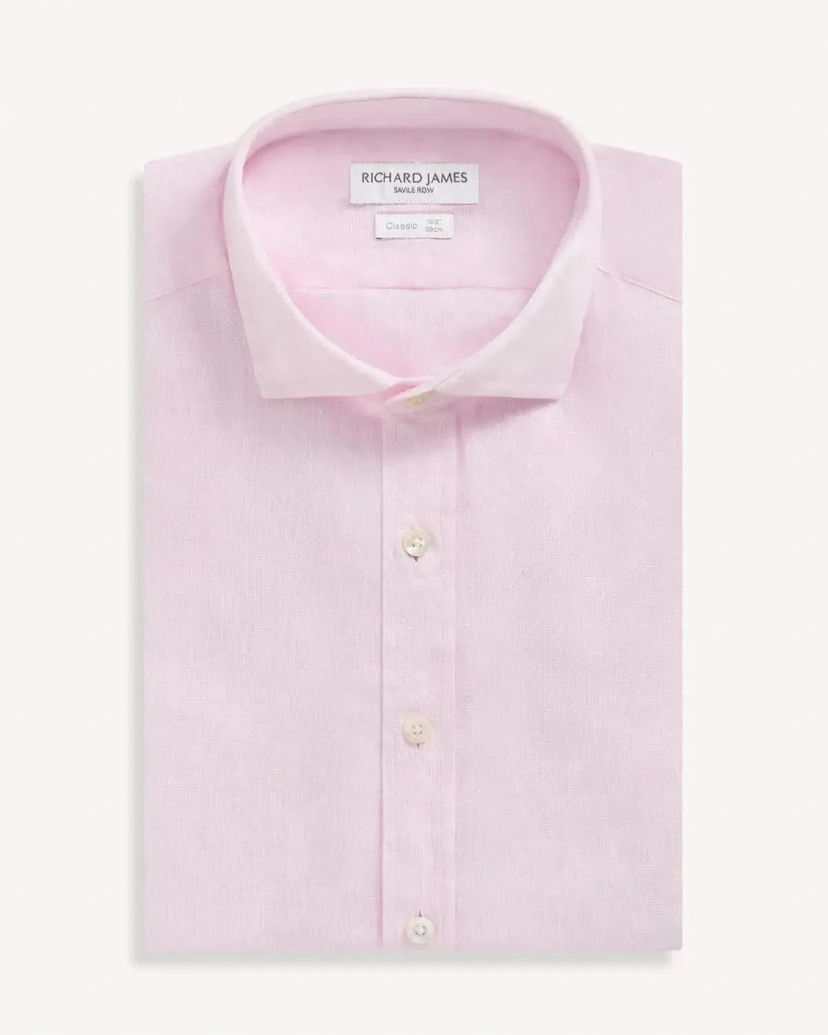 Richard James Classic Linen Shirt Pink-MALFORD OF LONDON SAVILE ROW MENSWEAR OUTLET