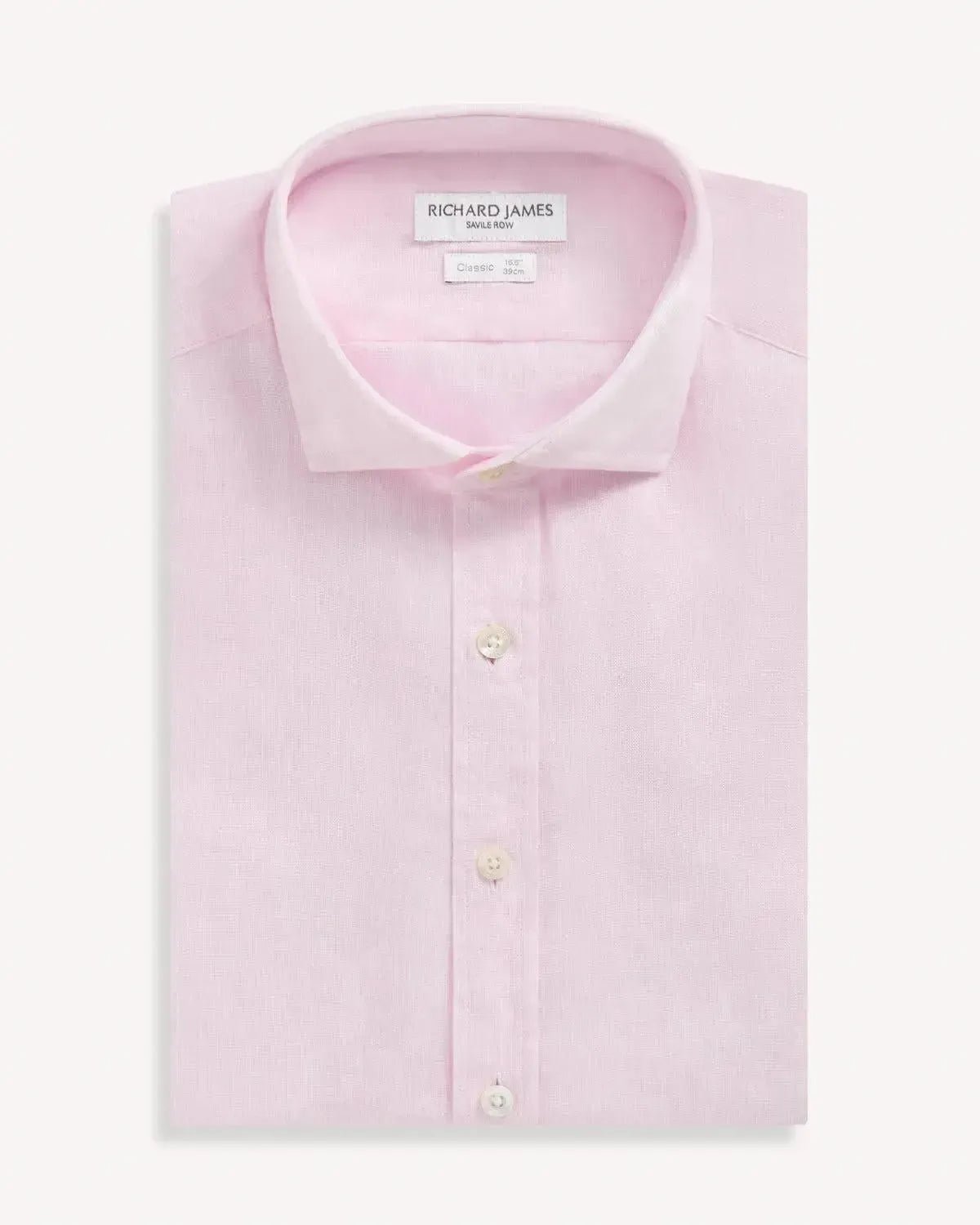 Richard James Classic Linen Shirt Pink - Savile Row Formalwear Outlet - Malford of London