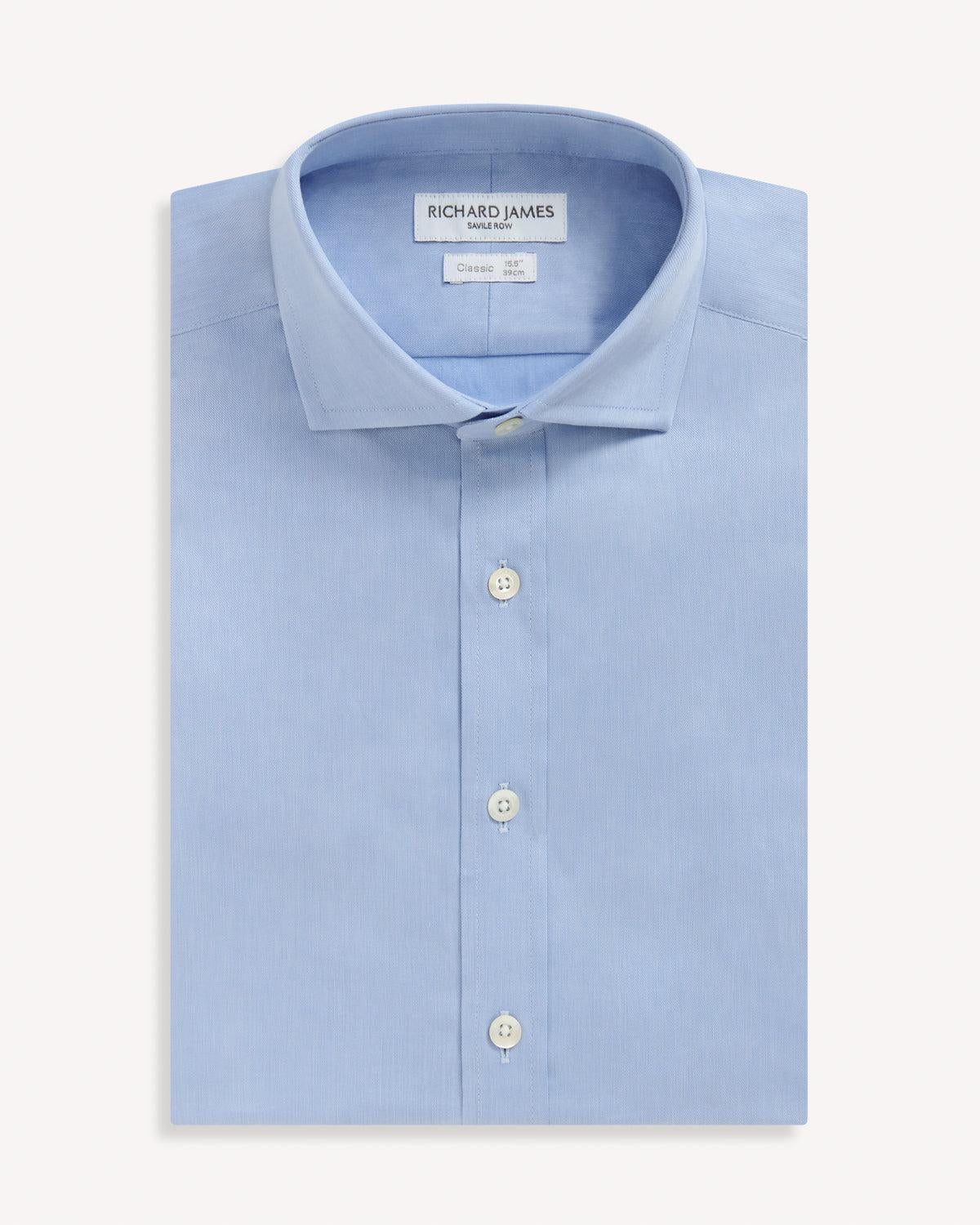 Richard James Classic Sky Twill-MALFORD OF LONDON SAVILE ROW MENSWEAR OUTLET