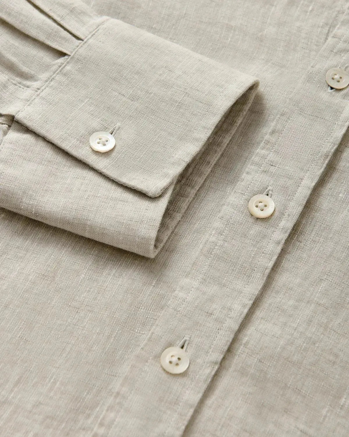Richard James Classic Stone Linen Shirt-MALFORD OF LONDON SAVILE ROW MENSWEAR OUTLET
